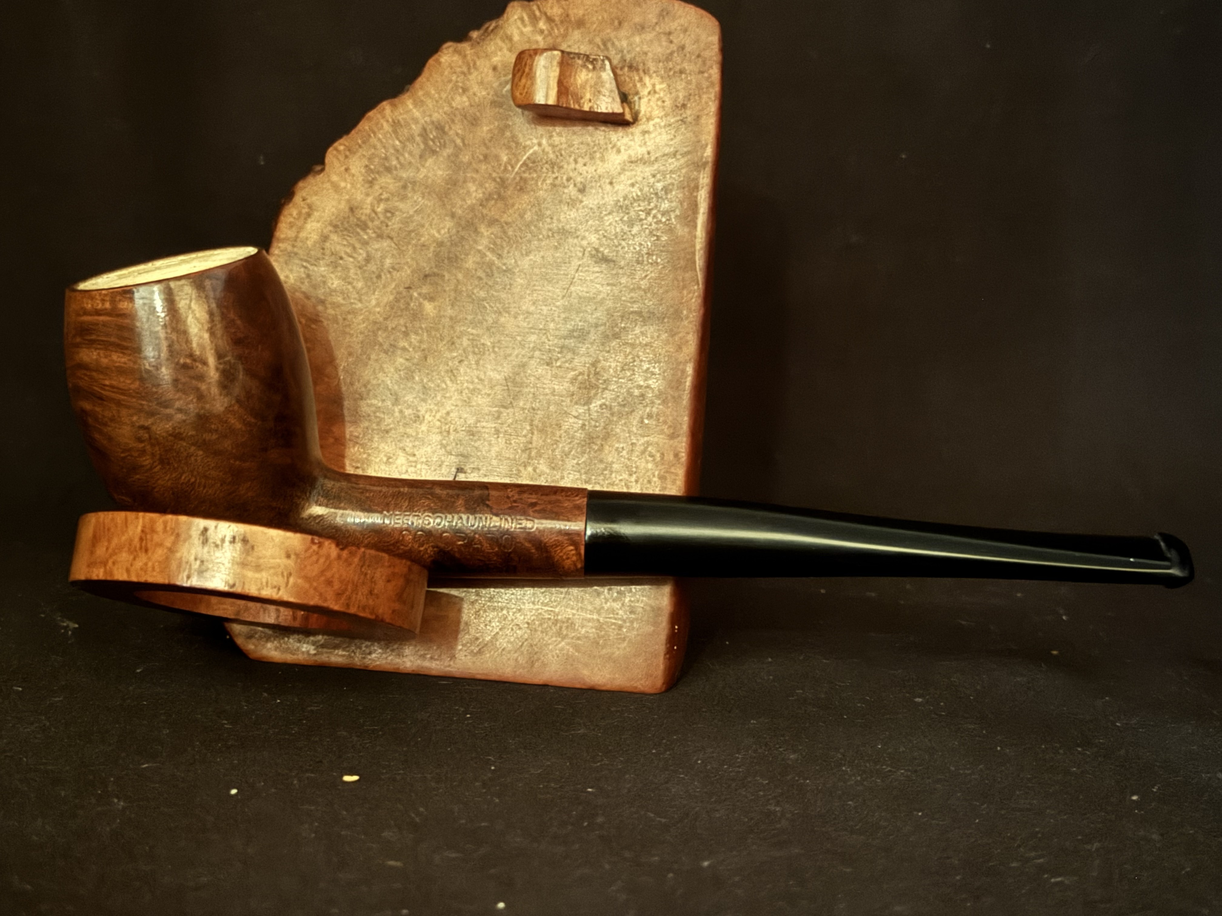 Meerschaum Lined Colorado Cutty Smooth Briar Estate Pipe - Vulcanite Fishtail Stem, Metal Tenon 3