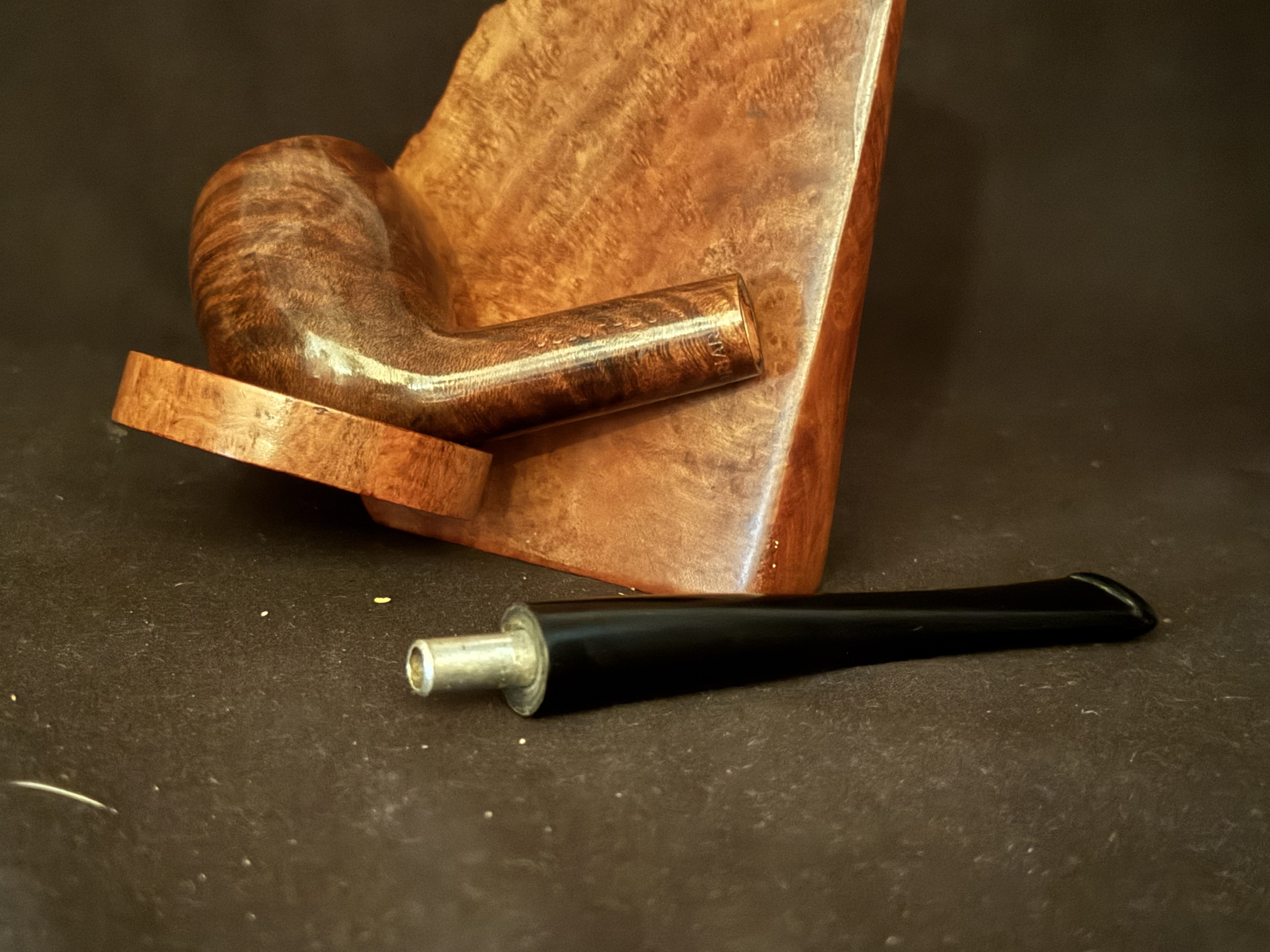 Meerschaum Lined Colorado Cutty Smooth Briar Estate Pipe - Vulcanite Fishtail Stem, Metal Tenon 6