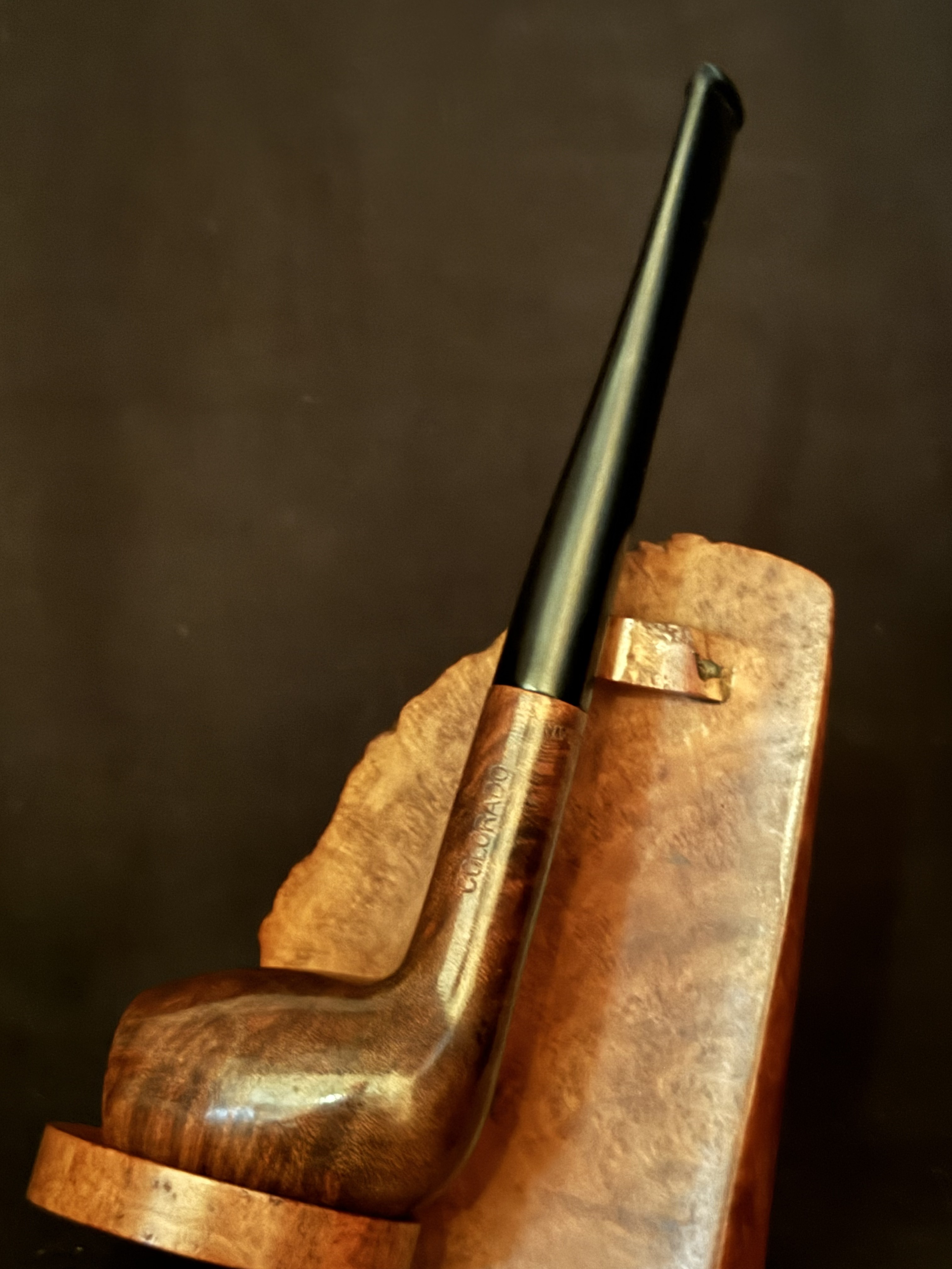Meerschaum Lined Colorado Cutty Smooth Briar Estate Pipe - Vulcanite Fishtail Stem, Metal Tenon