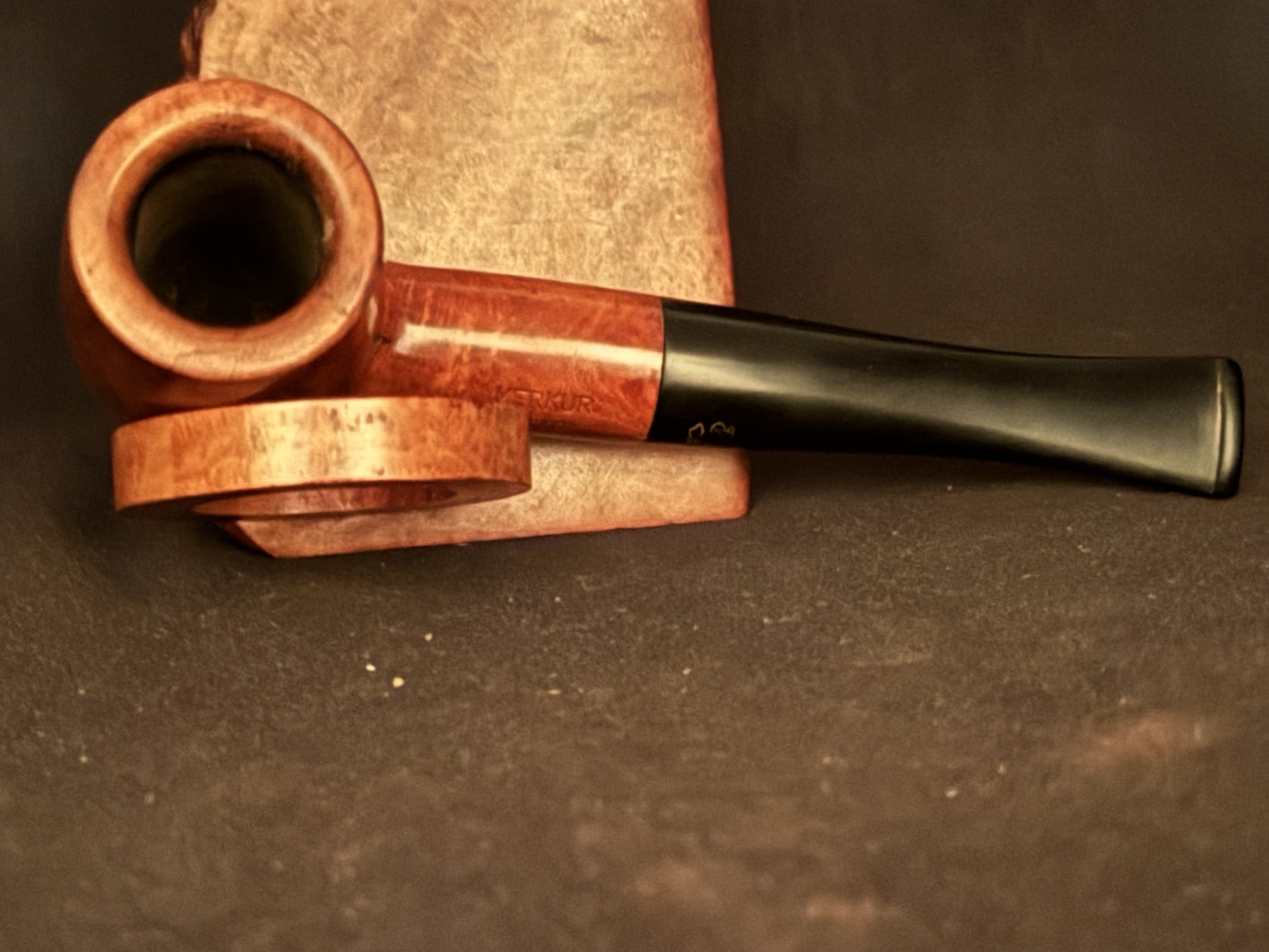 Merkur Filter Real Briar 665 Smooth Billiard 9mm Vulcanite Estate Pipe 6