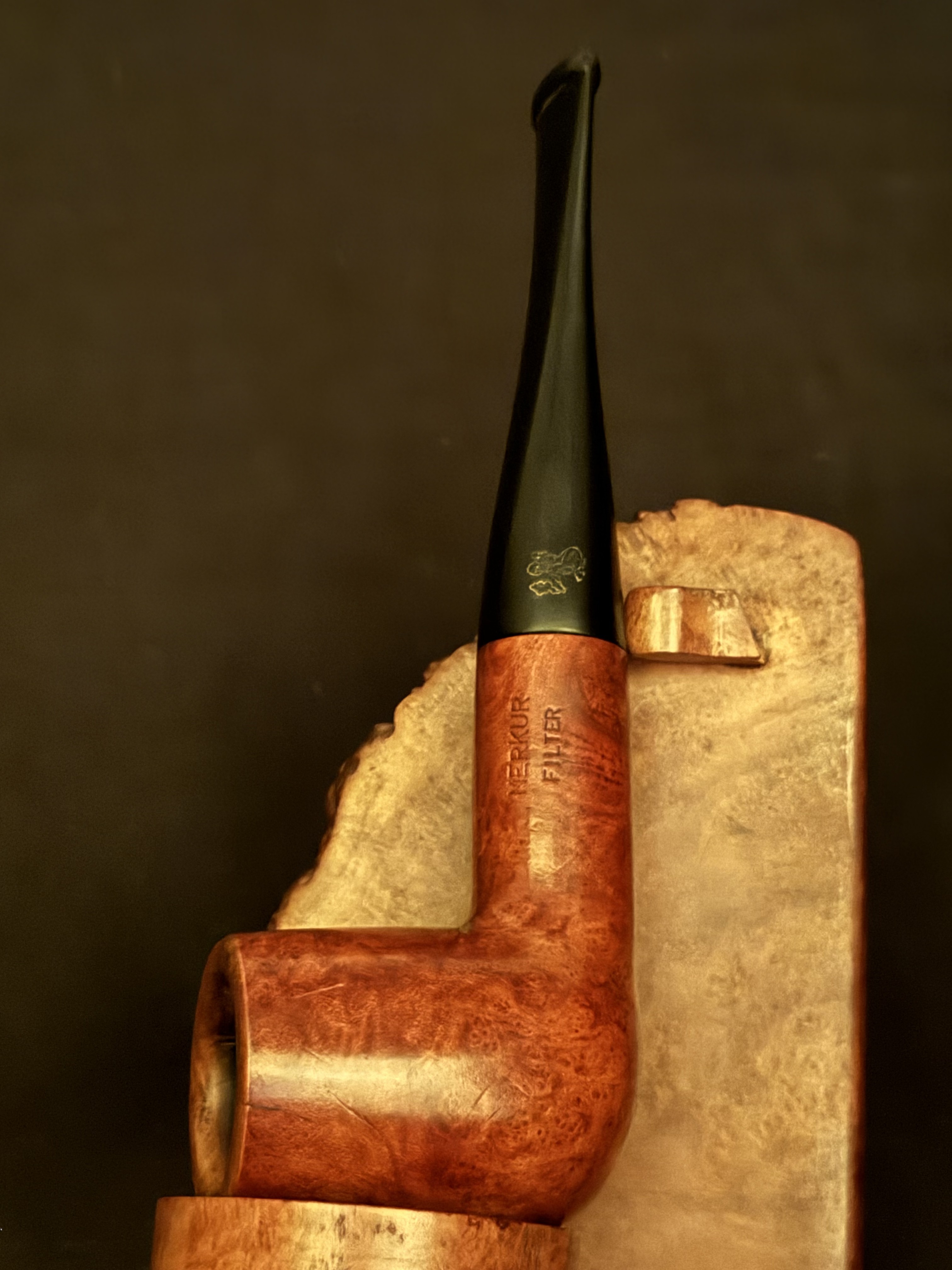 Merkur Filter Real Briar 665 Smooth Billiard 9mm Vulcanite Estate Pipe 8