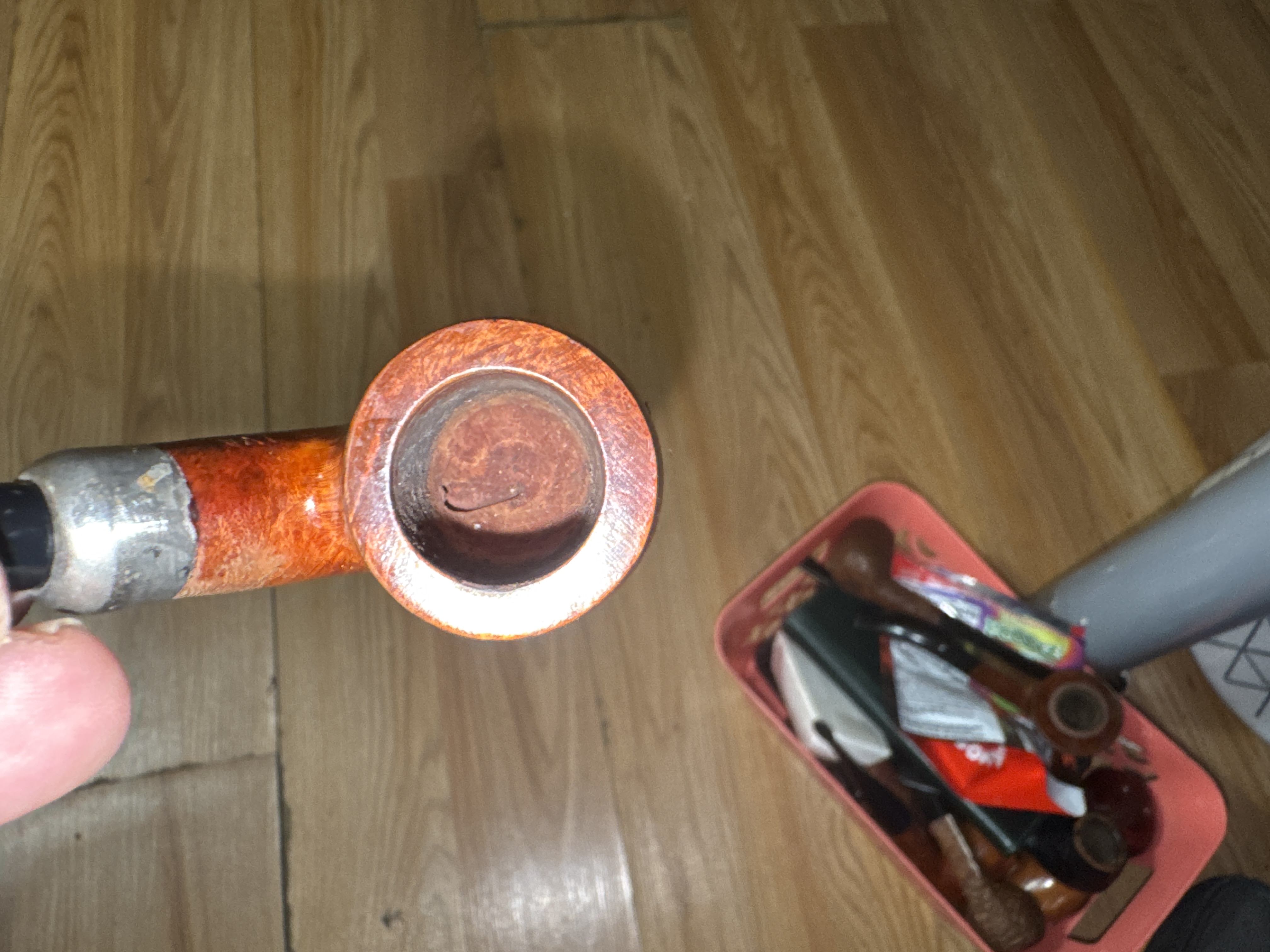 Oliva Real Briar Miniature Smooth Bent Billiard Pocket Pipe - Acrylic P-Lip Stem, New Old Stock, Unsmoked 2