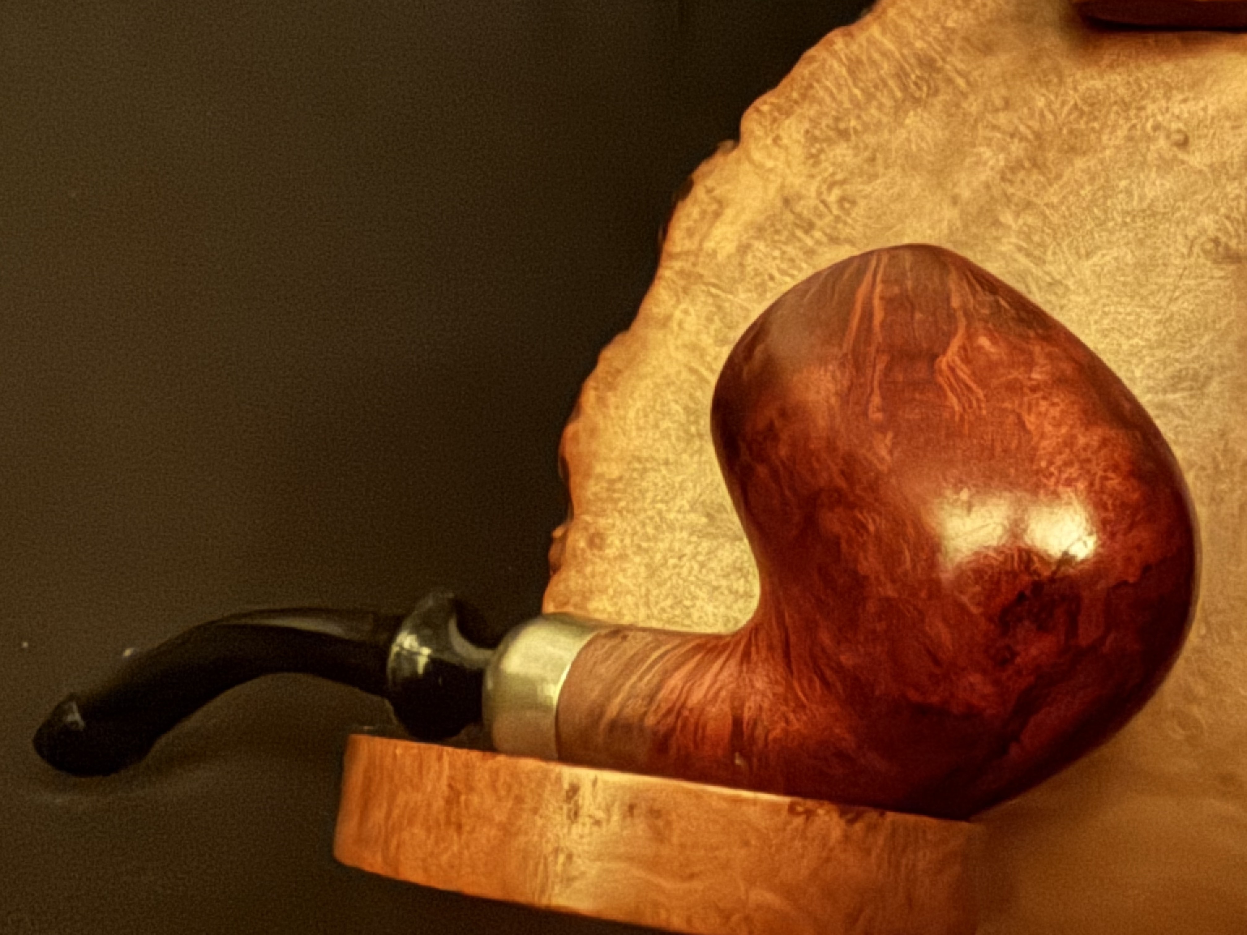 Oliva Real Briar Miniature Smooth Bent Billiard Pocket Pipe - Acrylic P-Lip Stem, New Old Stock, Unsmoked 4