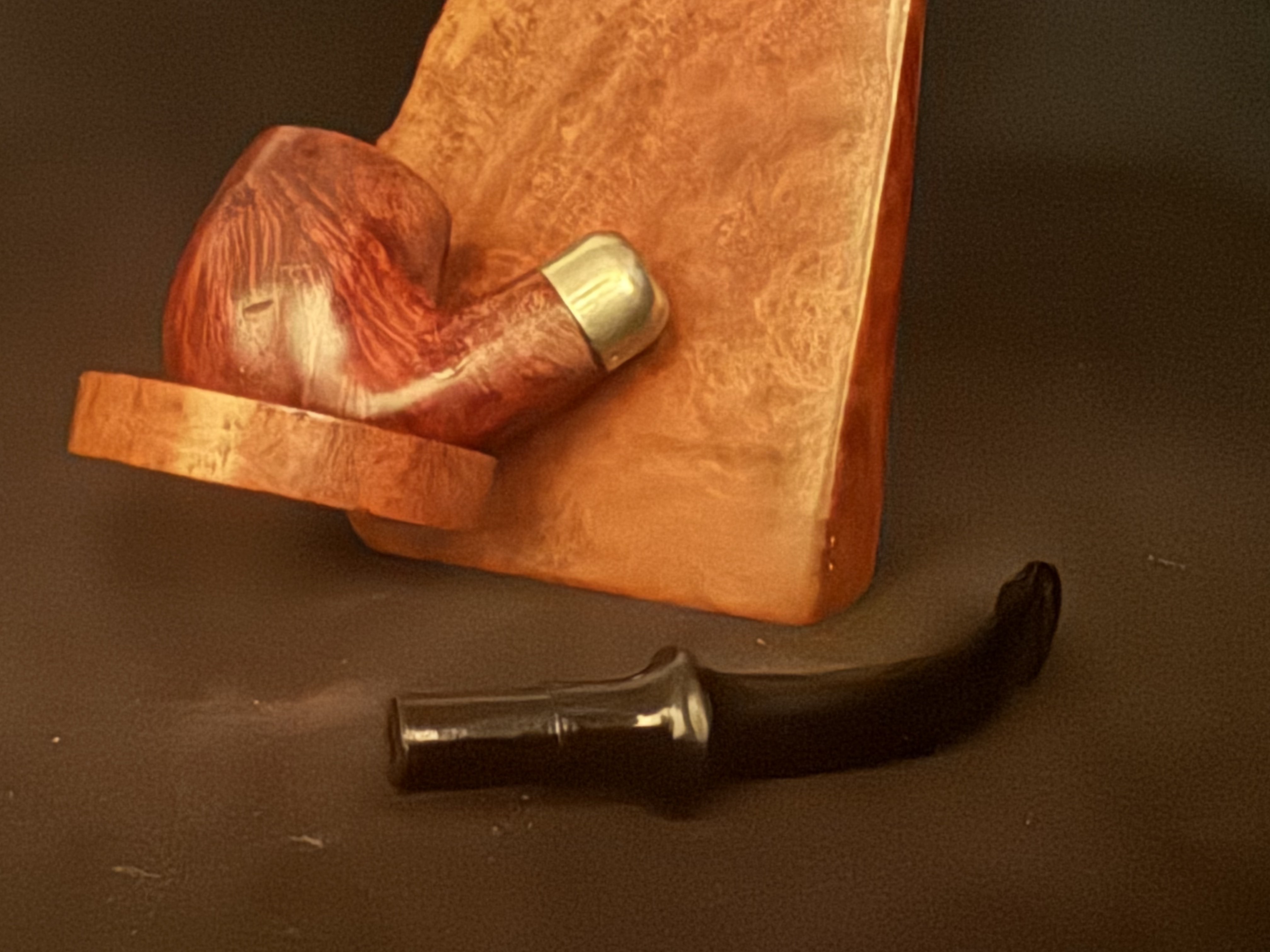 Oliva Real Briar Miniature Smooth Bent Billiard Pocket Pipe - Acrylic P-Lip Stem, New Old Stock, Unsmoked 5