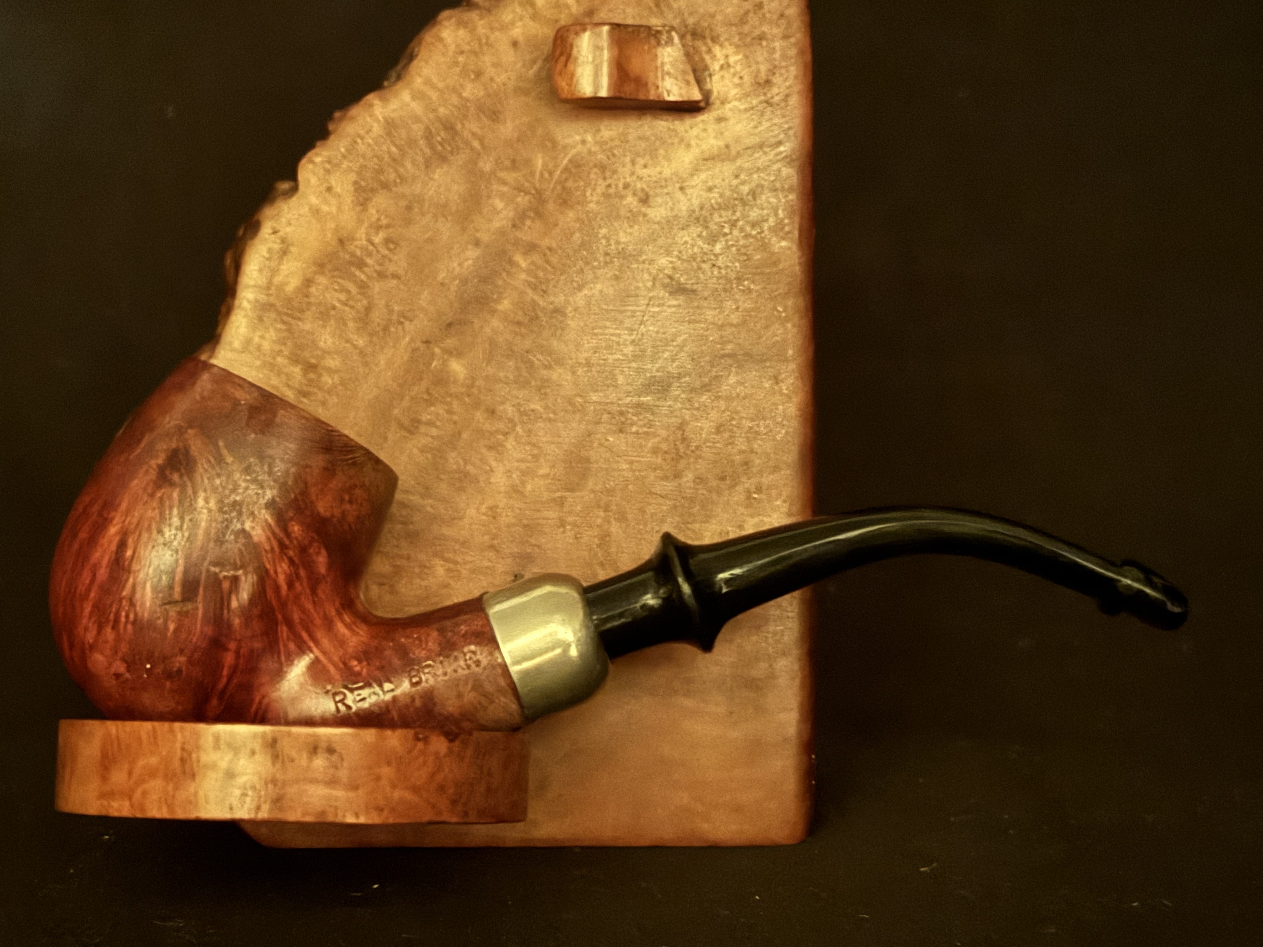 Oliva Real Briar Miniature Smooth Bent Billiard Pocket Pipe - Acrylic P-Lip Stem, New Old Stock, Unsmoked 7