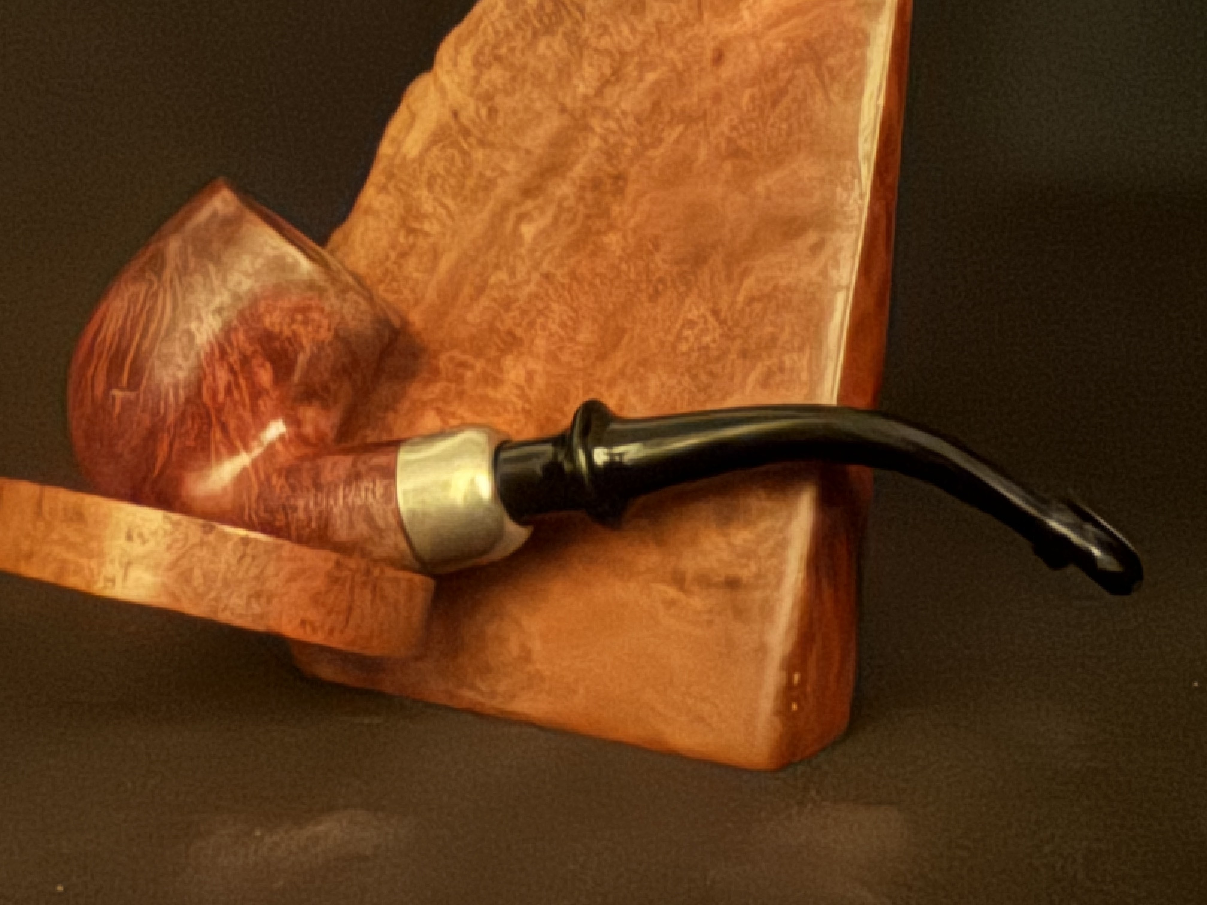 Oliva Real Briar Miniature Smooth Bent Billiard Pocket Pipe - Acrylic P-Lip Stem, New Old Stock, Unsmoked 10