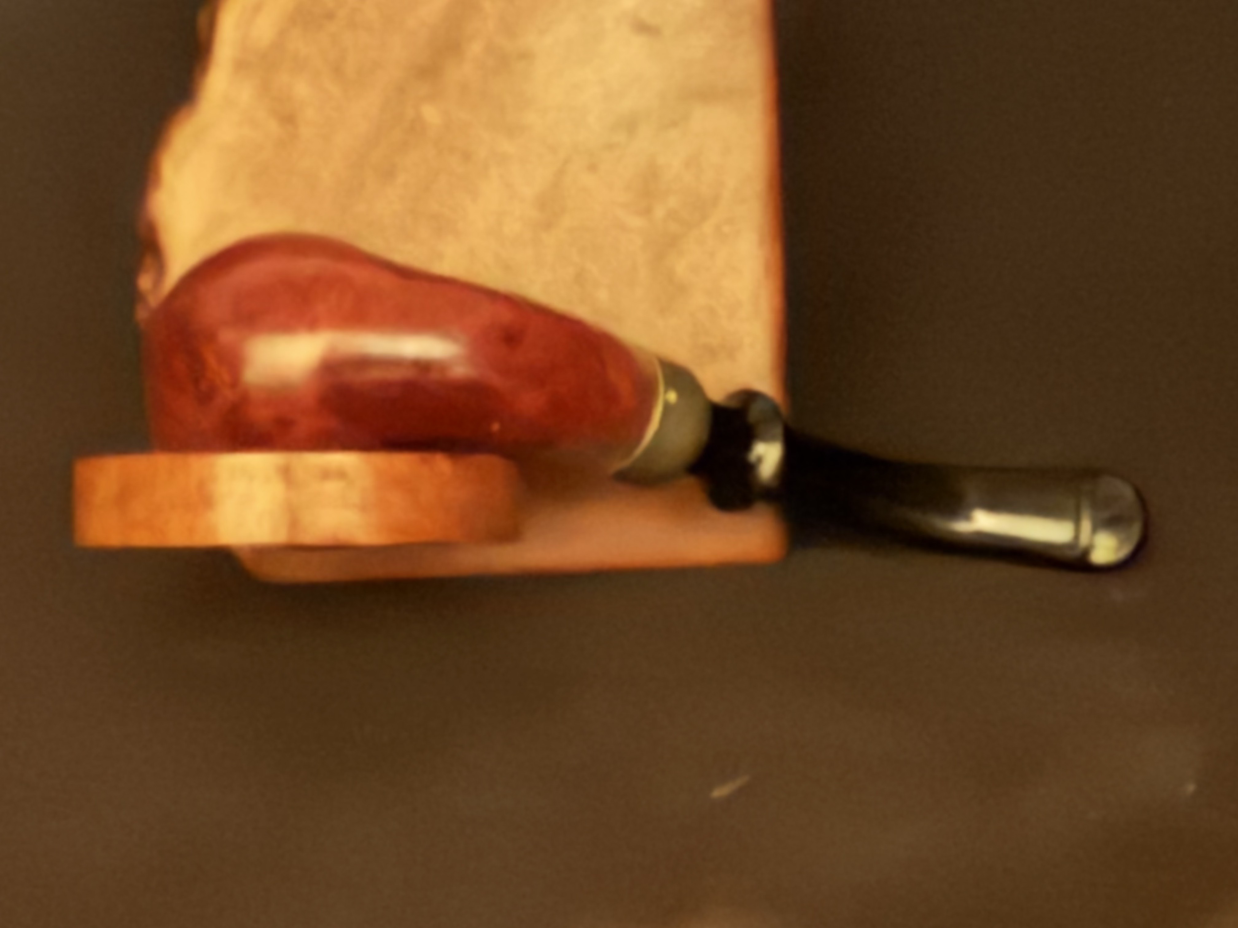 Oliva Real Briar Miniature Smooth Bent Billiard Pocket Pipe - Acrylic P-Lip Stem, New Old Stock, Unsmoked 15