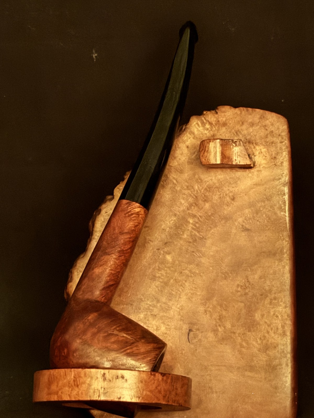 Bruyere Smooth Briar Apple Pot Vest Pocket Pipe, Acrylic Saddle Stem, Fishtail, Estate Pipe 2