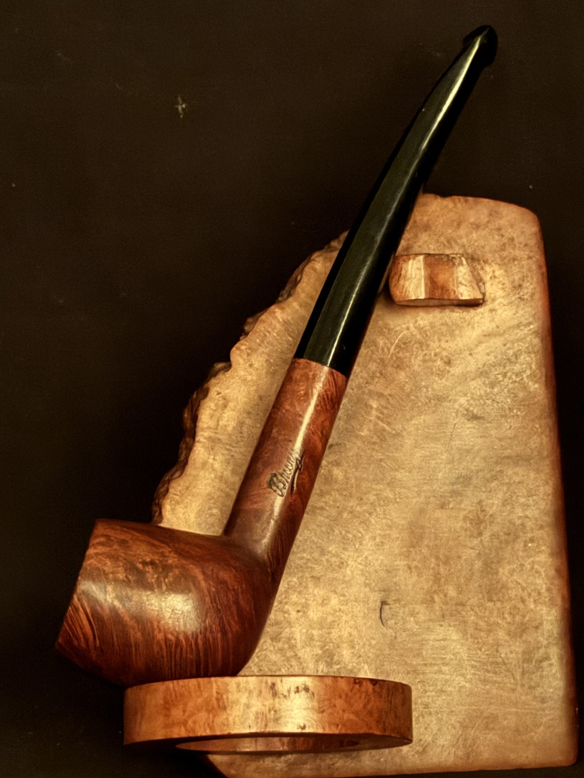 Bruyere Smooth Briar Apple Pot Vest Pocket Pipe, Acrylic Saddle Stem, Fishtail, Estate Pipe 3