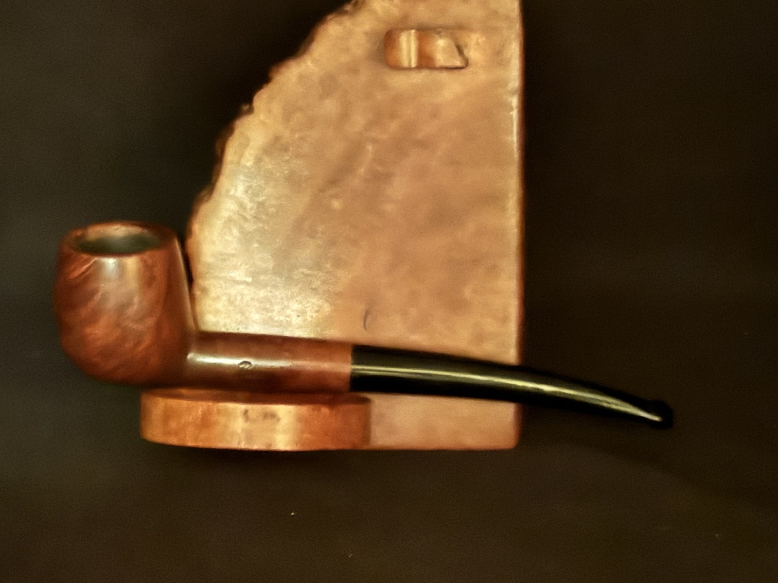 Bruyere Smooth Briar Apple Pot Vest Pocket Pipe, Acrylic Saddle Stem, Fishtail, Estate Pipe 4