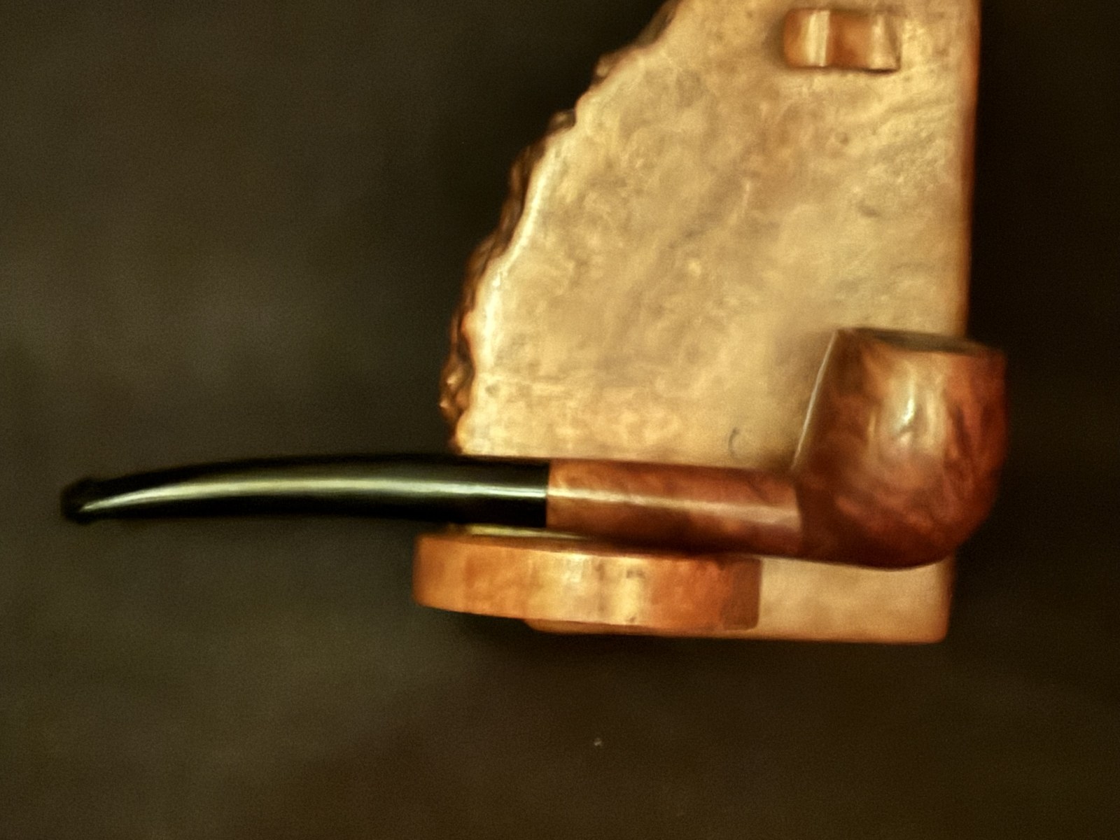 Bruyere Smooth Briar Apple Pot Vest Pocket Pipe, Acrylic Saddle Stem, Fishtail, Estate Pipe 5