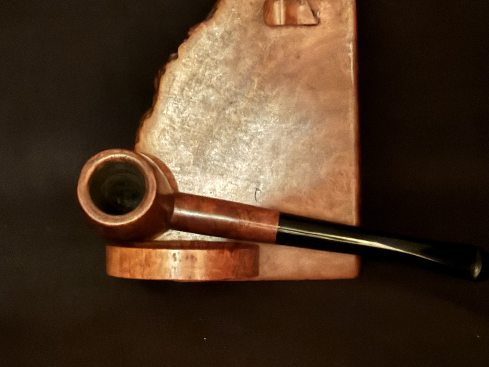 Bruyere Smooth Briar Apple Pot Vest Pocket Pipe, Acrylic Saddle Stem, Fishtail, Estate Pipe 6