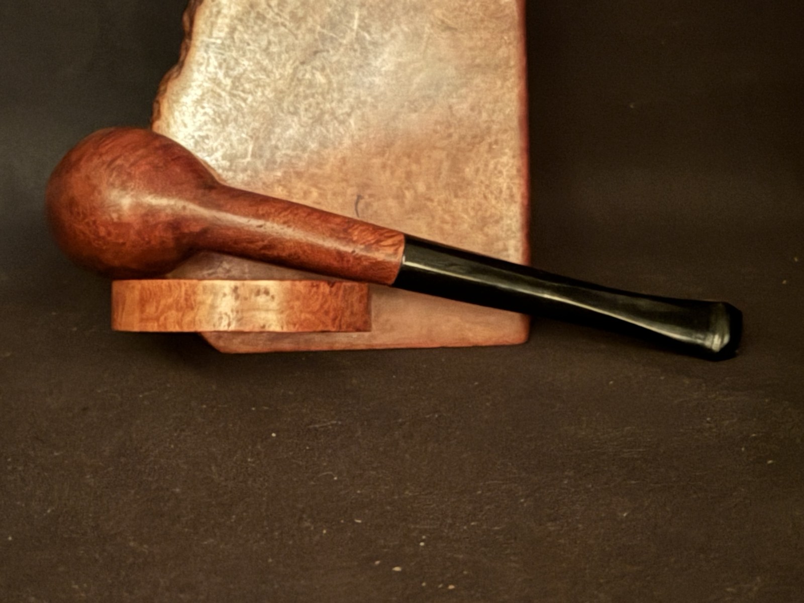 Bruyere Smooth Briar Apple Pot Vest Pocket Pipe, Acrylic Saddle Stem, Fishtail, Estate Pipe 7