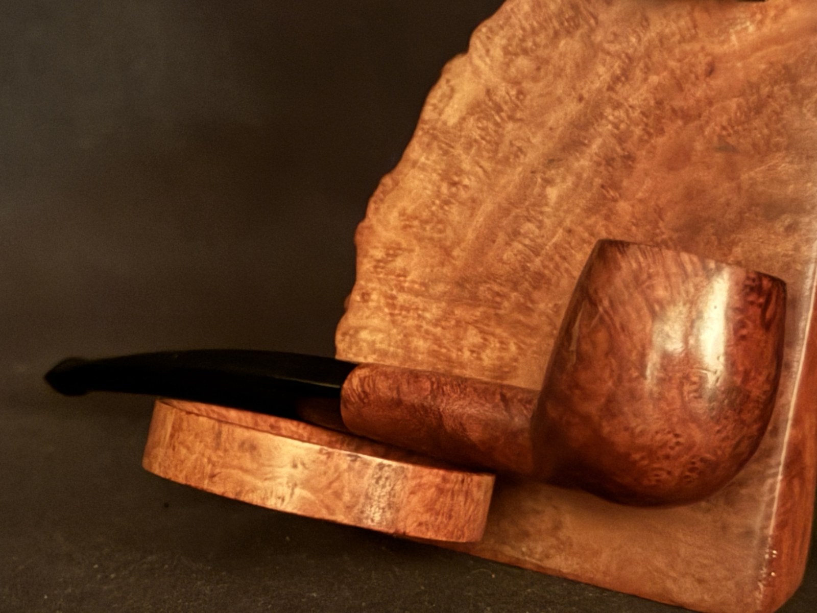 Bruyere Smooth Briar Apple Pot Vest Pocket Pipe, Acrylic Saddle Stem, Fishtail, Estate Pipe 8