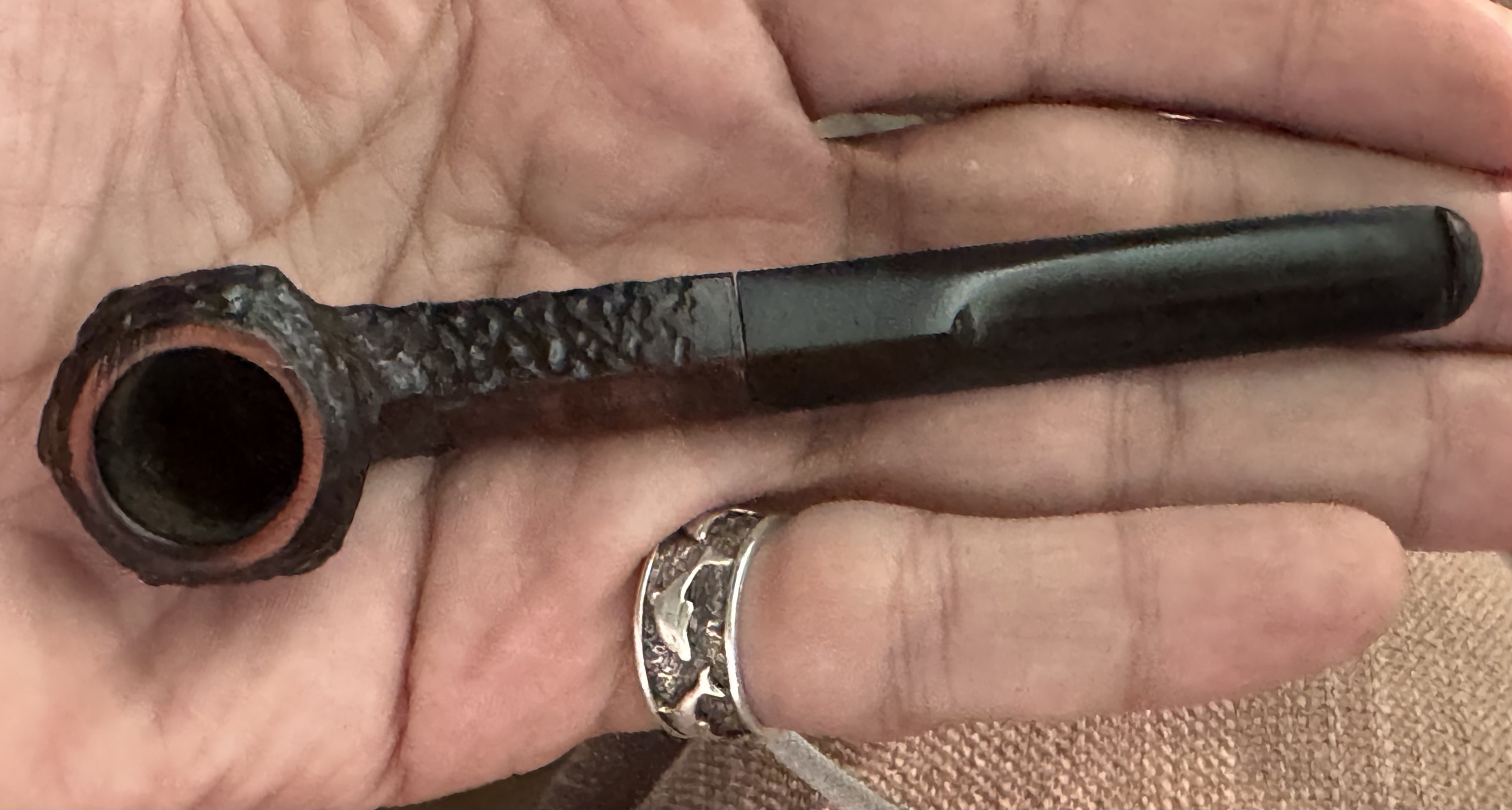 Old Digger Real Briar Hexagonal Rhodesia Bulldog Sandblast P-Lip Estate Pipe