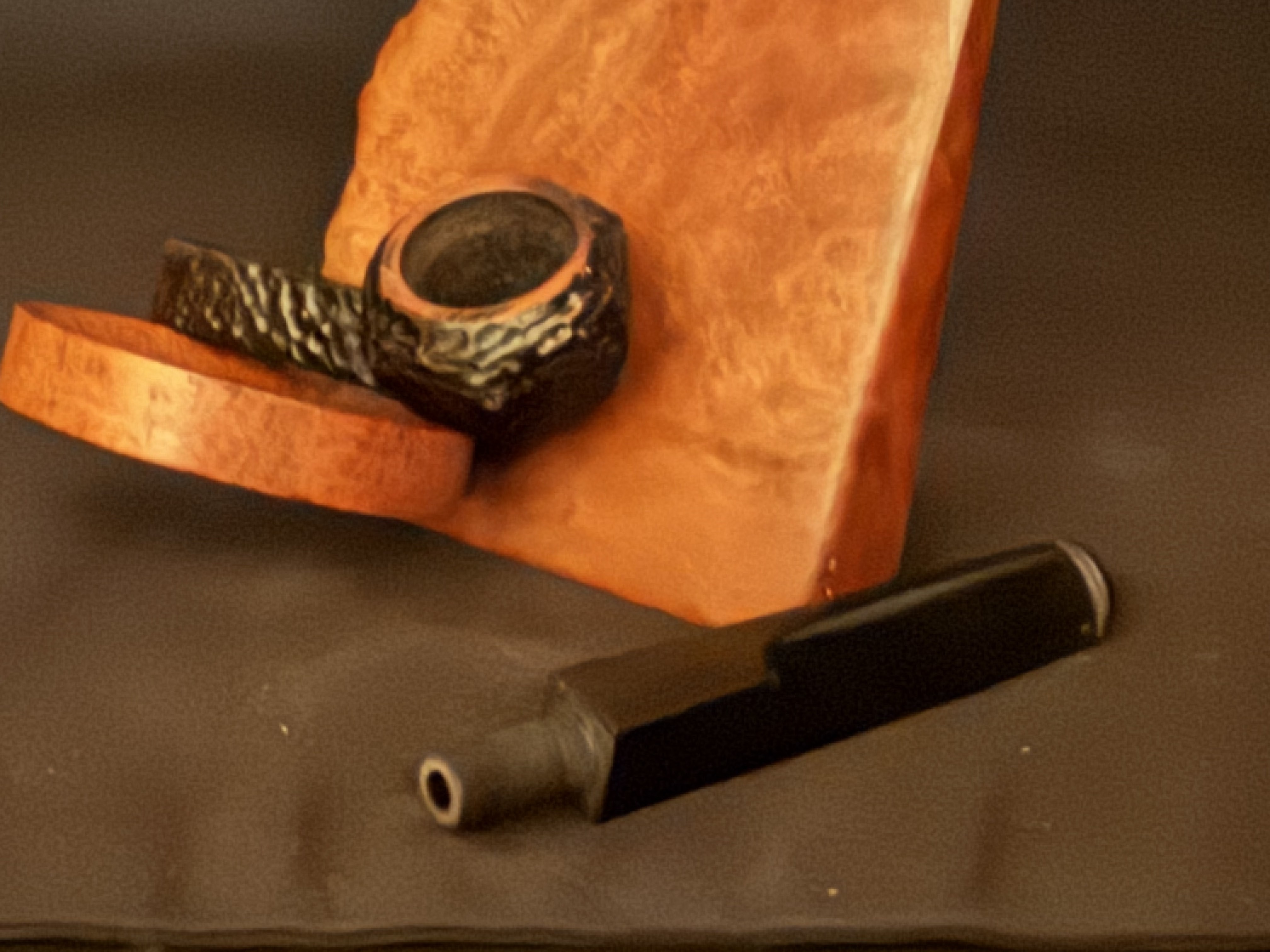 Old Digger Real Briar Hexagonal Rhodesia Bulldog Sandblast P-Lip Estate Pipe 3