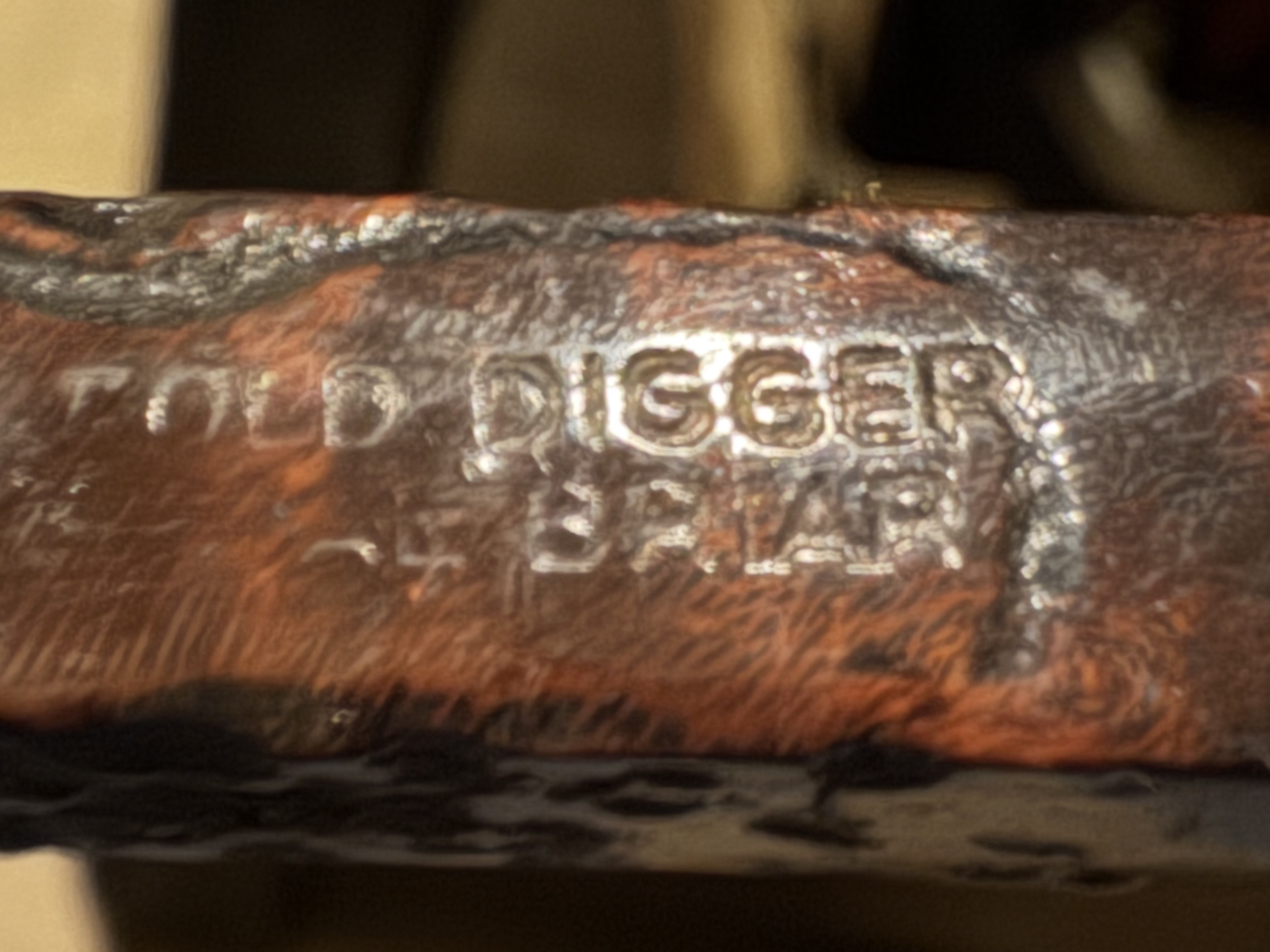 Old Digger Real Briar Hexagonal Rhodesia Bulldog Sandblast P-Lip Estate Pipe 4
