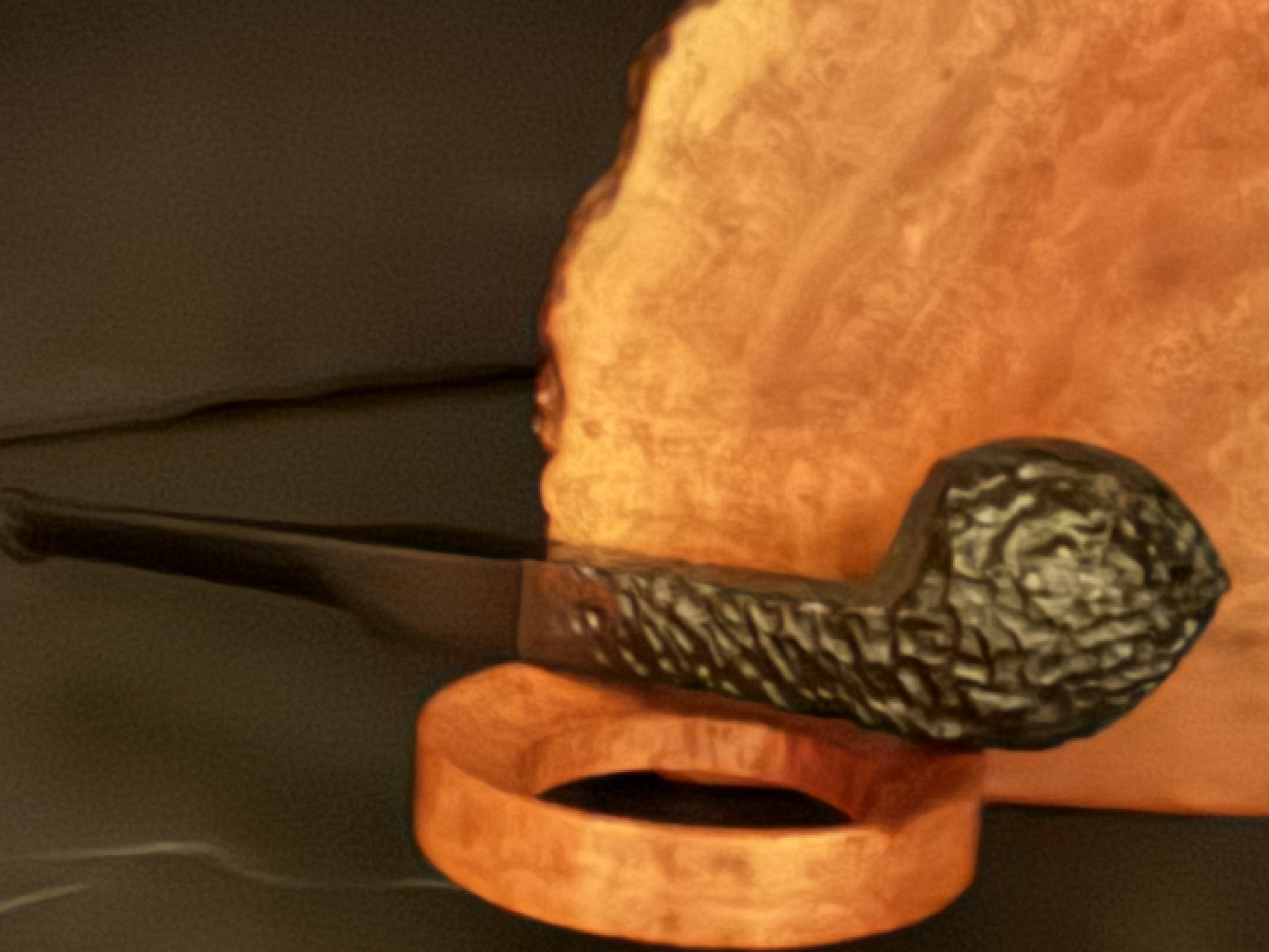 Old Digger Real Briar Hexagonal Rhodesia Bulldog Sandblast P-Lip Estate Pipe 9