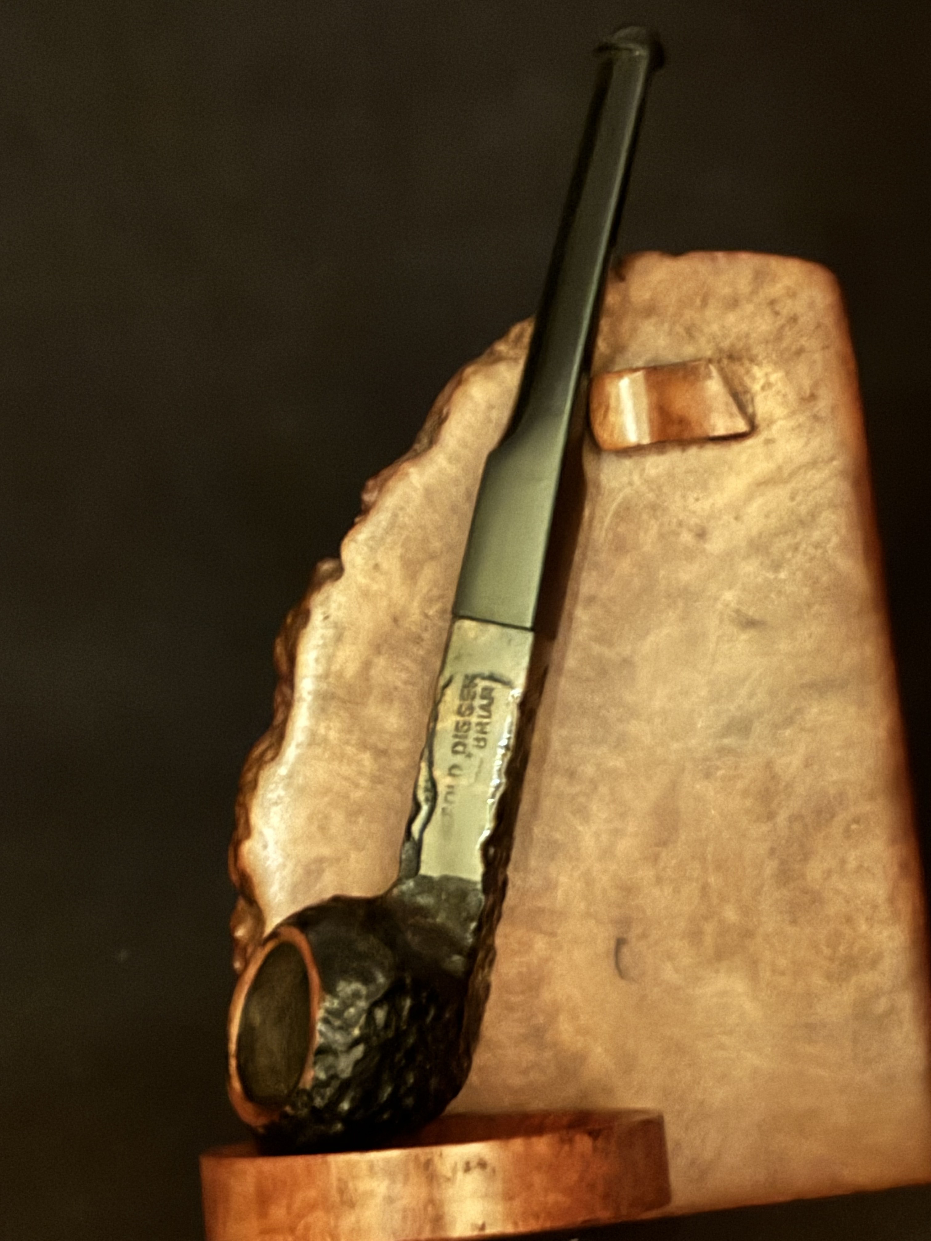 Old Digger Real Briar Hexagonal Rhodesia Bulldog Sandblast P-Lip Estate Pipe 10