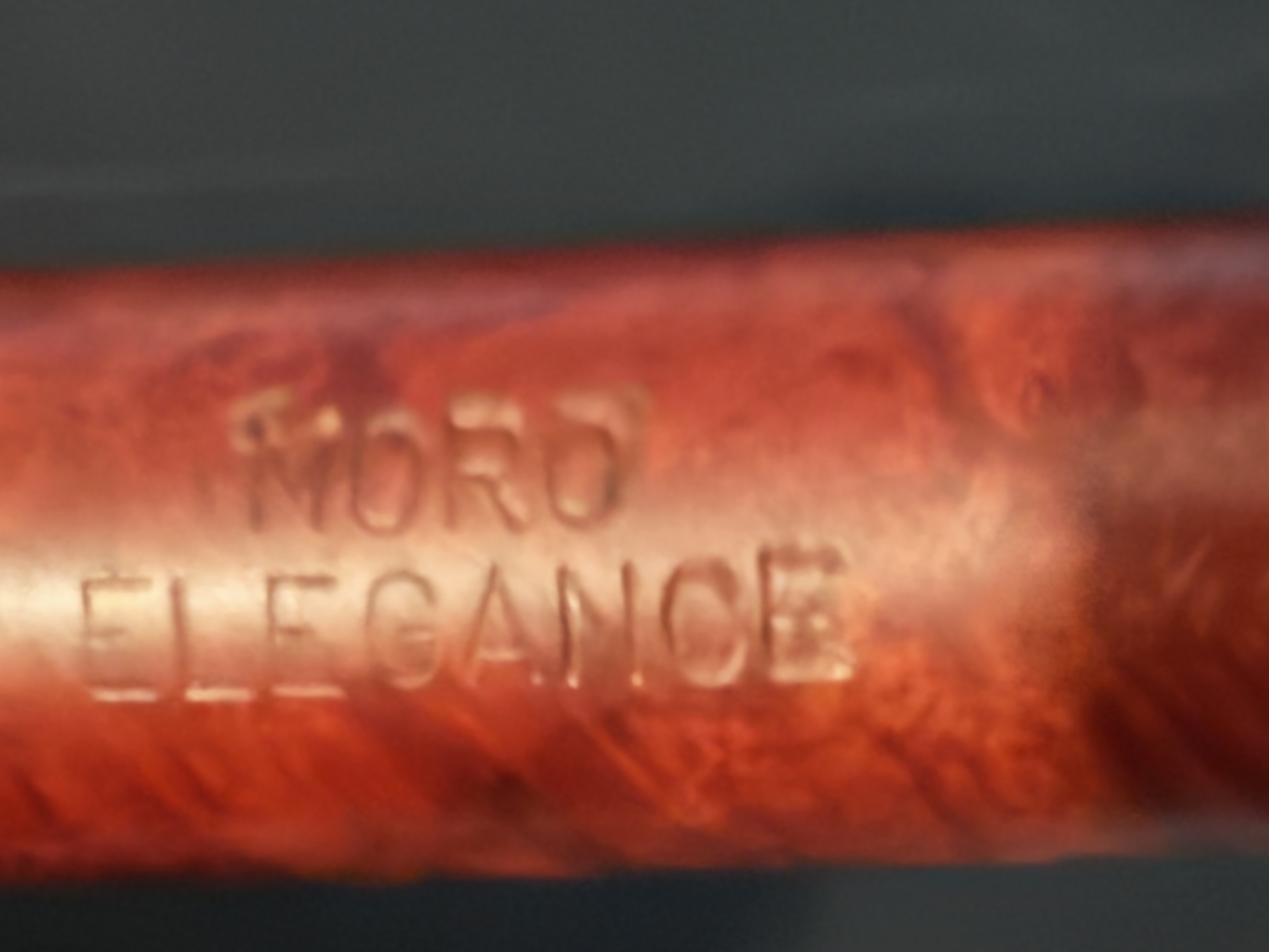 MORO Elegance Reddish Smooth Straight Apple - Vulcanite Saddle Stem, Fishtail, No Filter, New Old Stock Unsmoked Estate Pipe