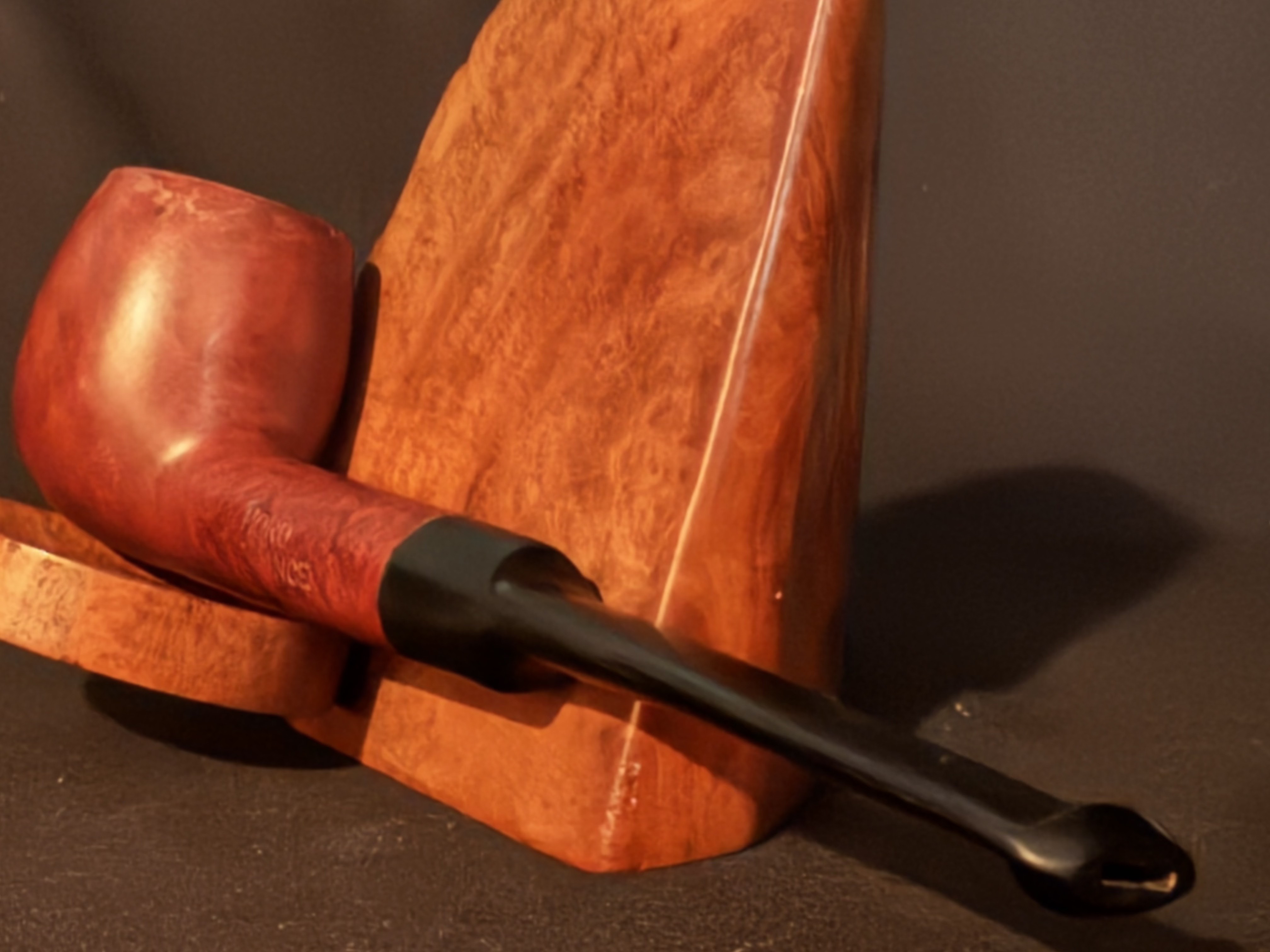MORO Elegance Reddish Smooth Straight Apple - Vulcanite Saddle Stem, Fishtail, No Filter, New Old Stock Unsmoked Estate Pipe 5