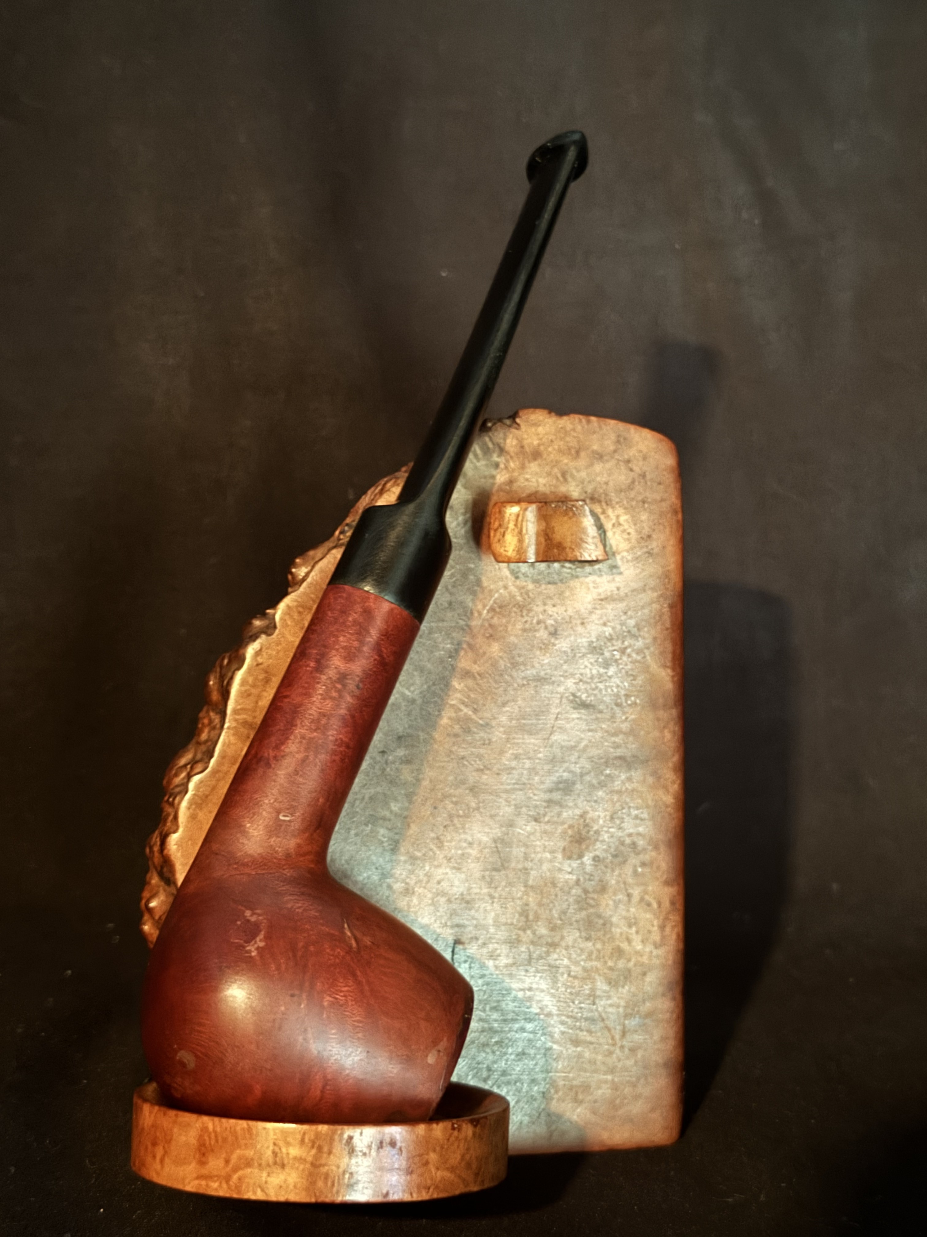 MORO Elegance Reddish Smooth Straight Apple - Vulcanite Saddle Stem, Fishtail, No Filter, New Old Stock Unsmoked Estate Pipe 8