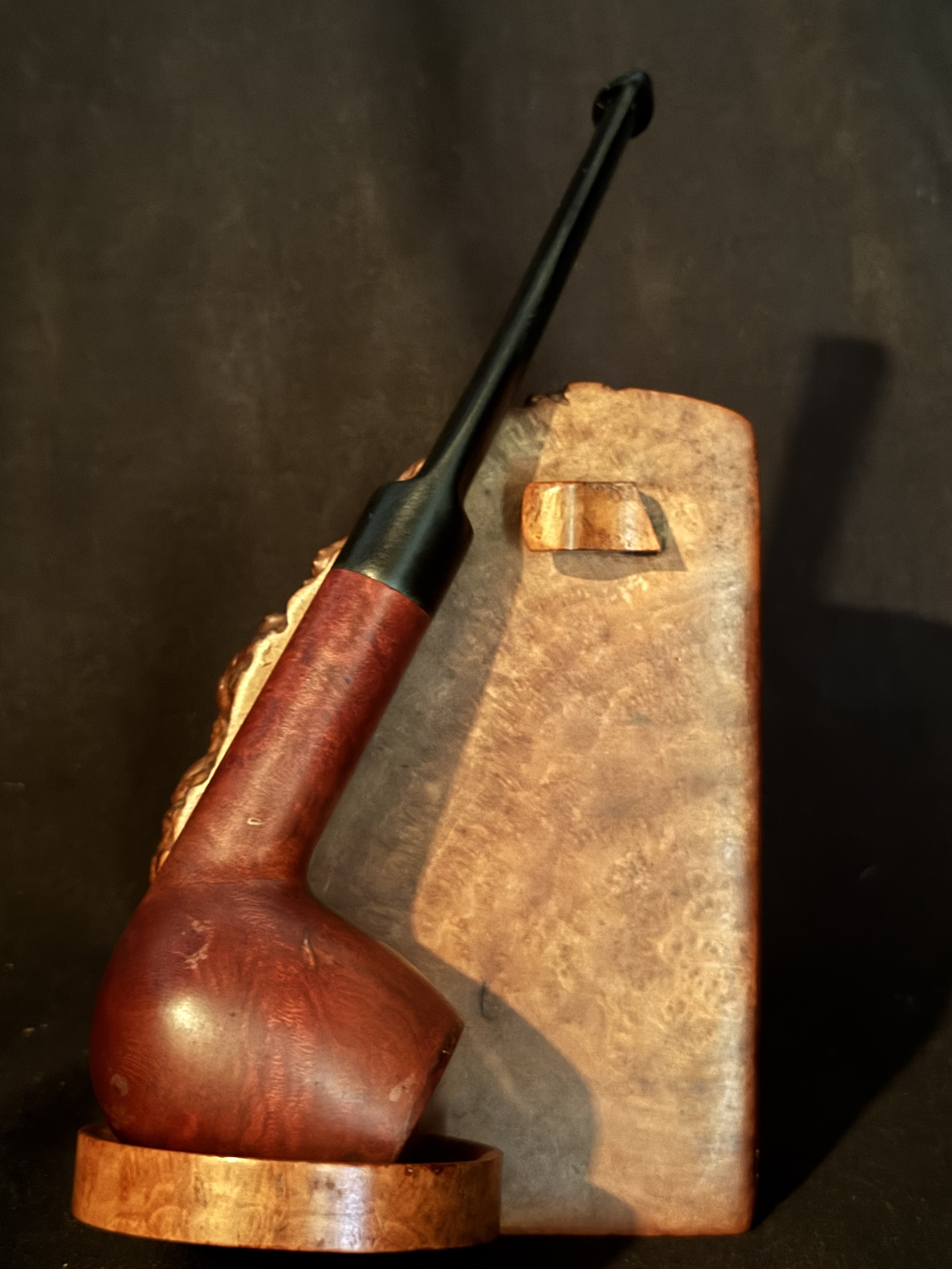MORO Elegance Reddish Smooth Straight Apple - Vulcanite Saddle Stem, Fishtail, No Filter, New Old Stock Unsmoked Estate Pipe 9