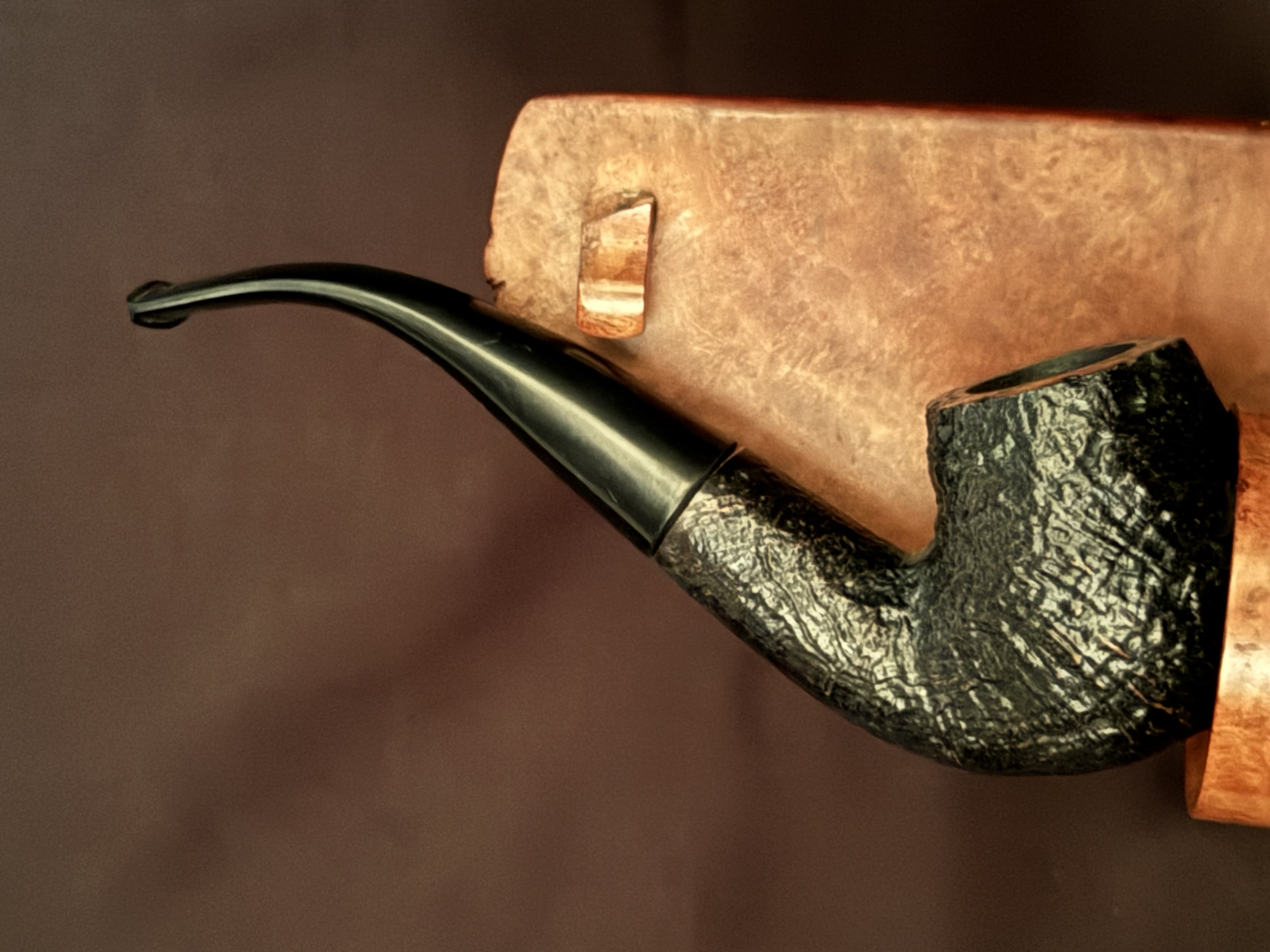 Oldenkott Nicofry 518 Dark Sandblast Bent Billiard Estate Pipe 2