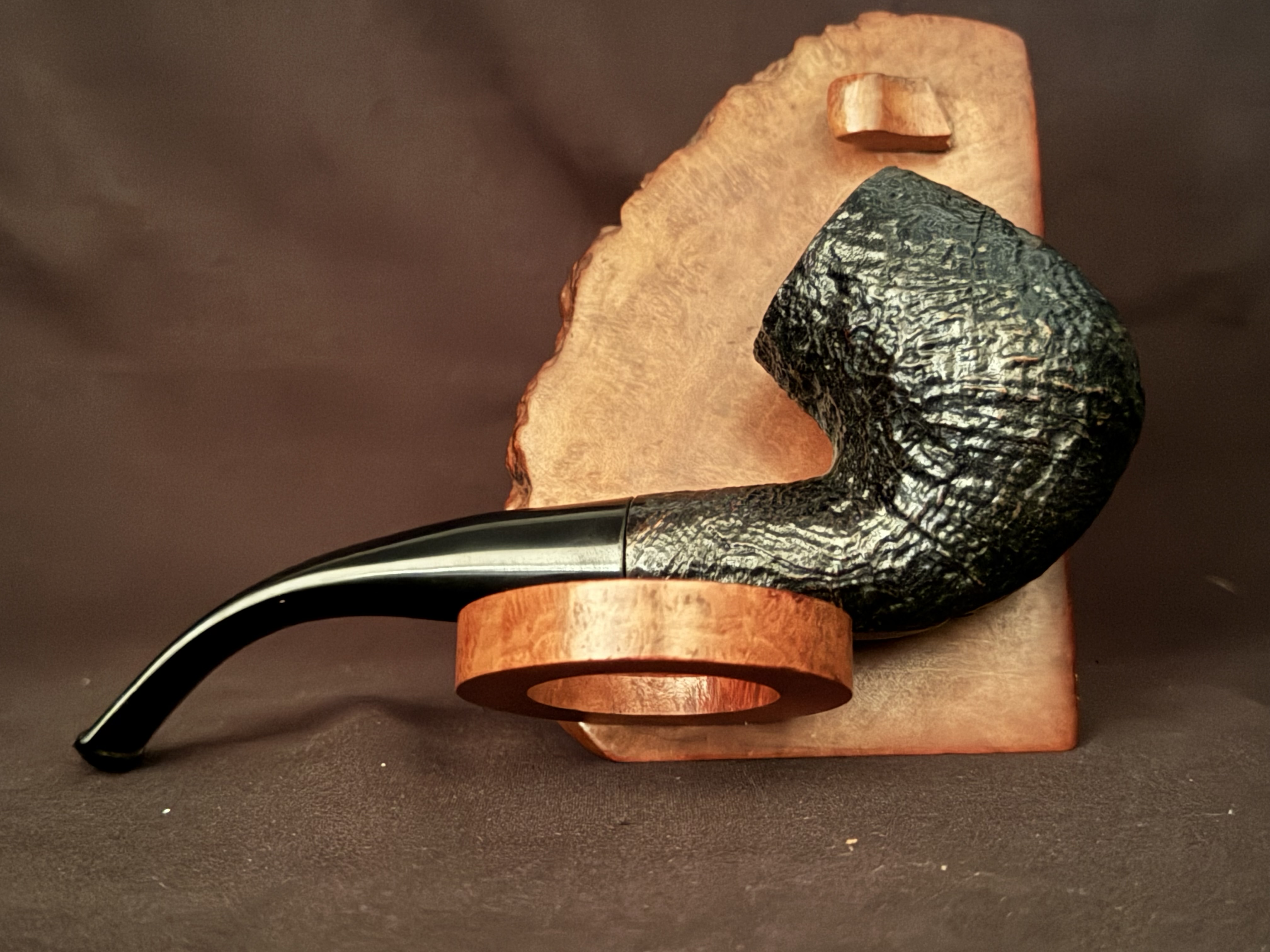 Oldenkott Nicofry 518 Dark Sandblast Bent Billiard Estate Pipe 4