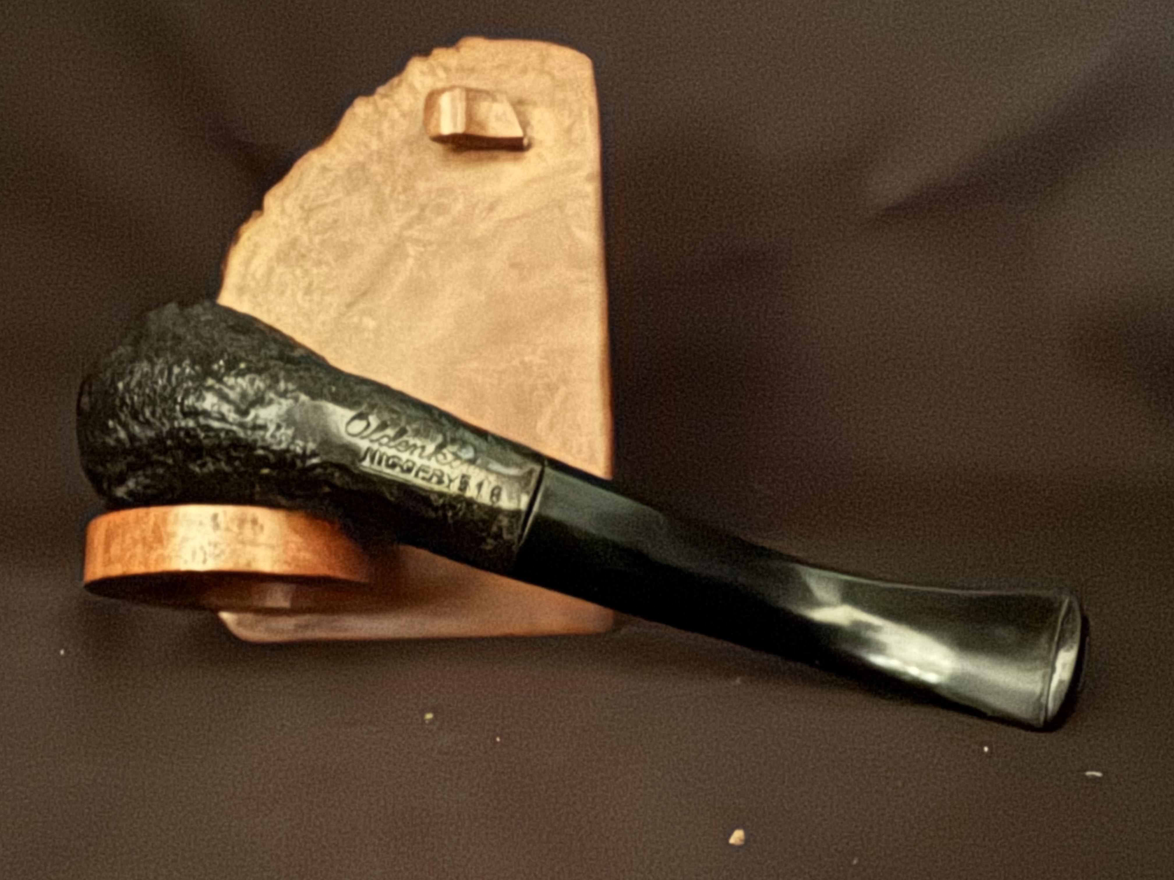 Oldenkott Nicofry 518 Dark Sandblast Bent Billiard Estate Pipe 6
