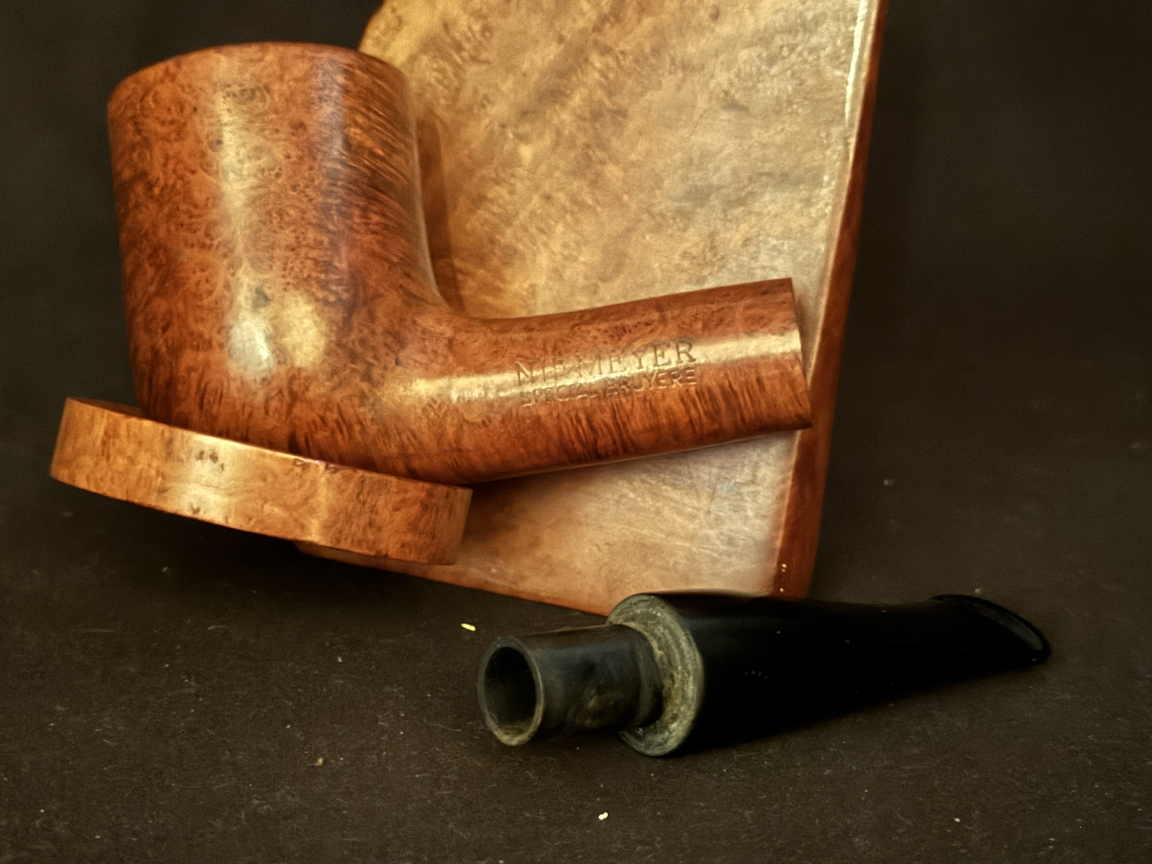 Niemeyer Special Bruyere Short Chubby Billiard Smooth Briar Vulcanite Estate Pipe 9mm 7