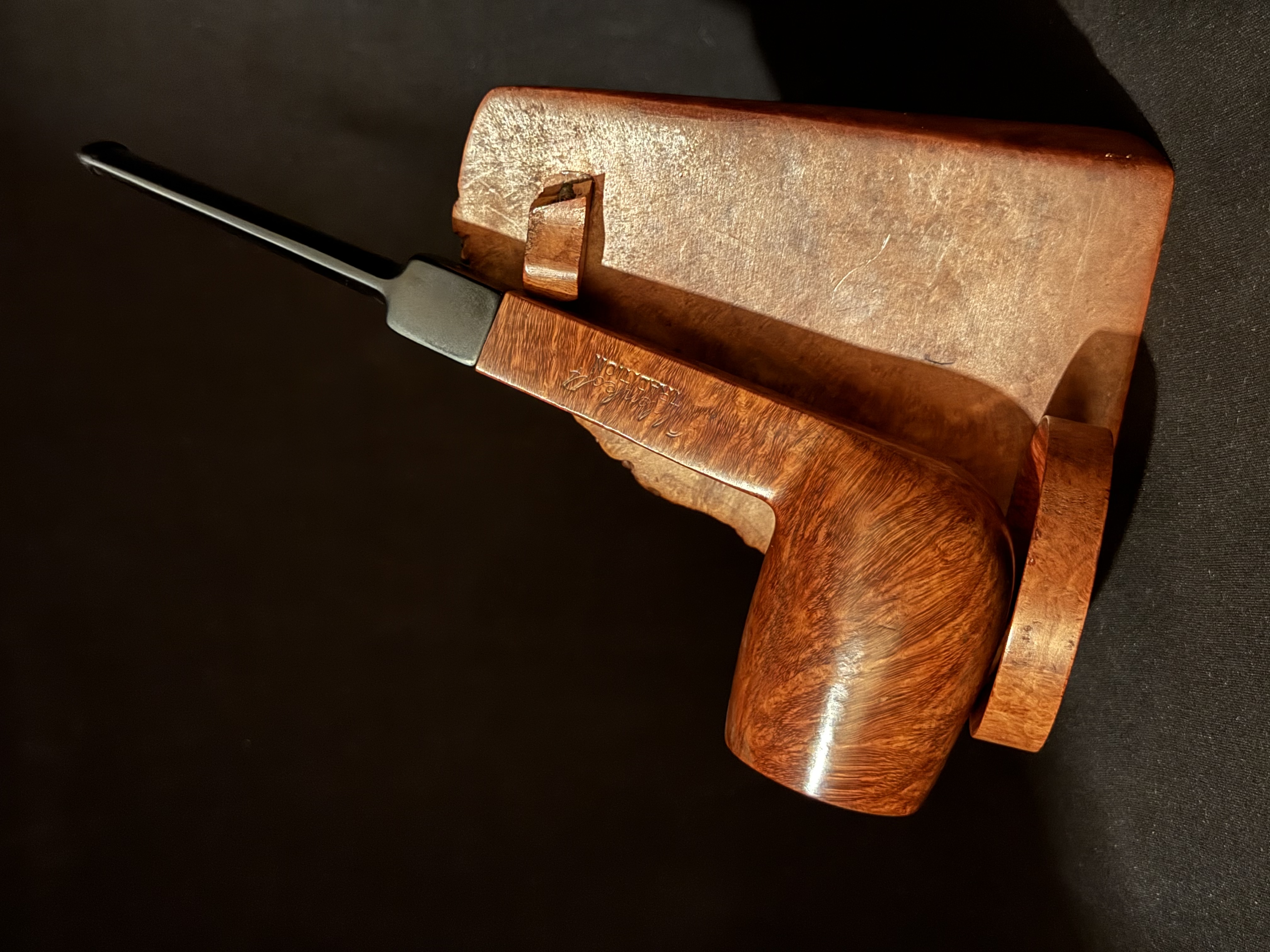 Oldenkott Commodore (09) Echt Naiun Meerschaum Straight Paneled Estate Pipe 7
