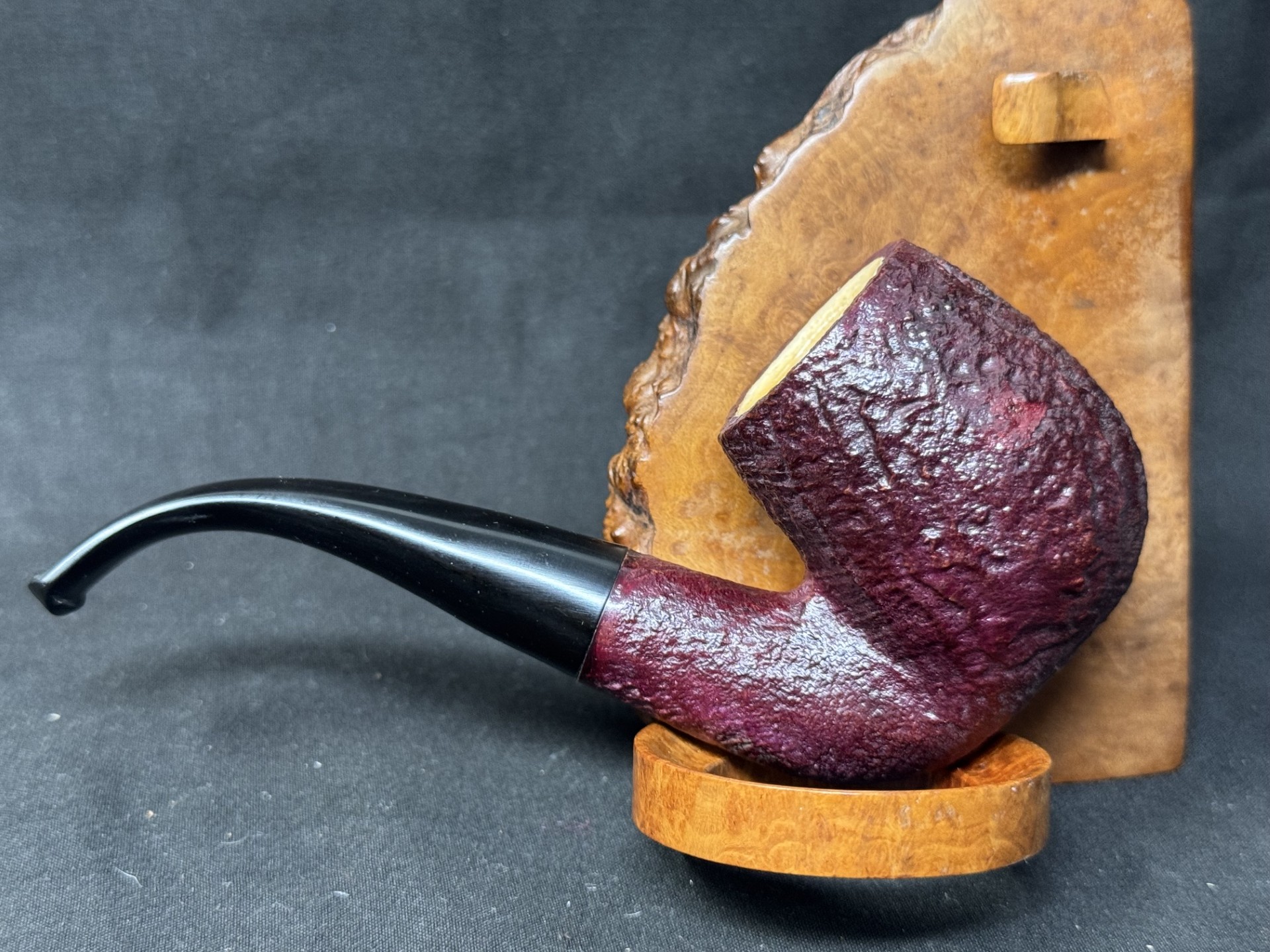Oldenkott Nicofry 51 Red Sandblast Bent Billiard w/ Meerschaum 1926-2026 Estate Pipe 3