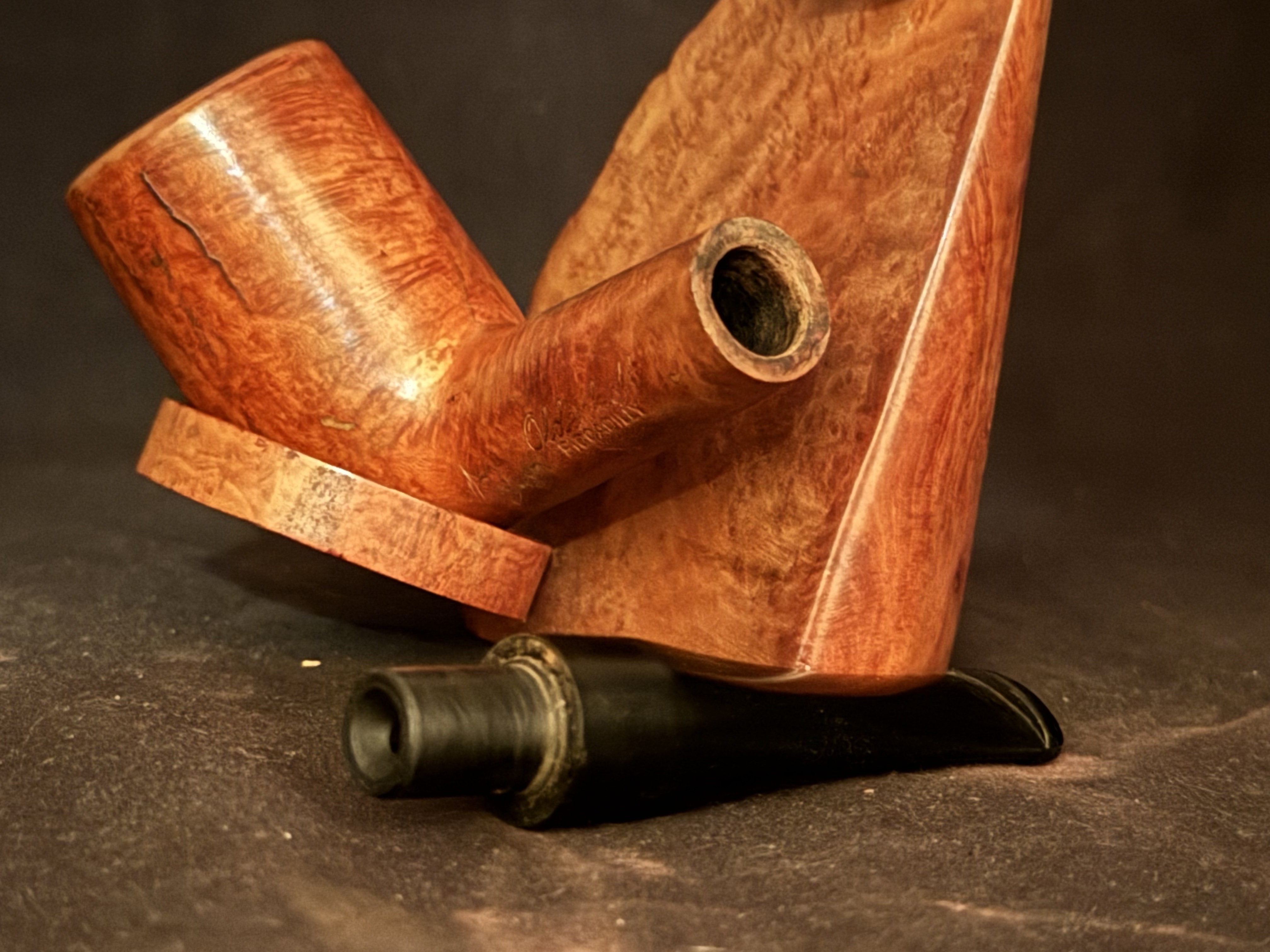 Oldenkott Piccadilly Smooth Straight Billiard Estate Pipe - German Made Vulcanite Stem 9