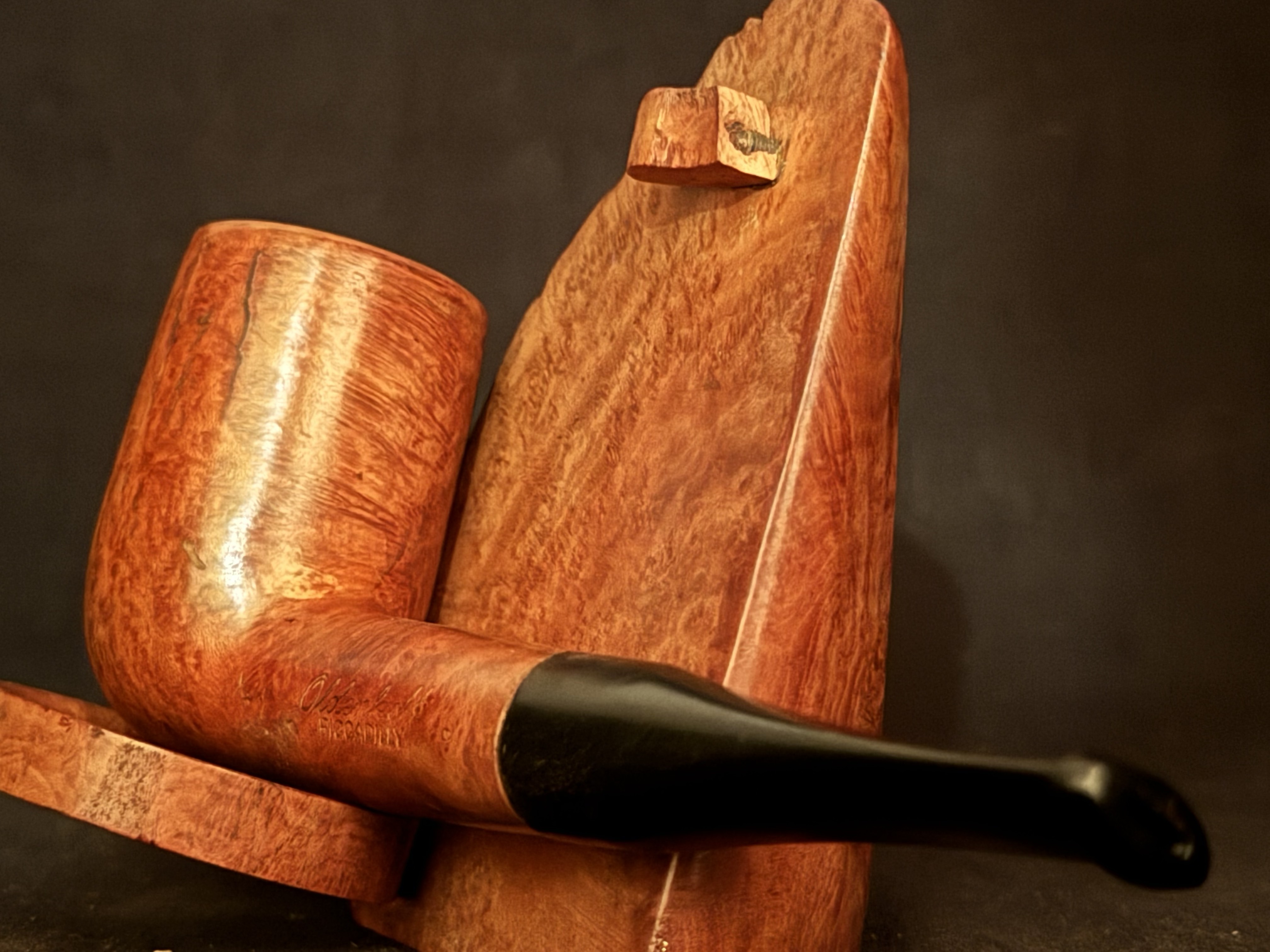Oldenkott Piccadilly Smooth Straight Billiard Estate Pipe - German Made Vulcanite Stem 7