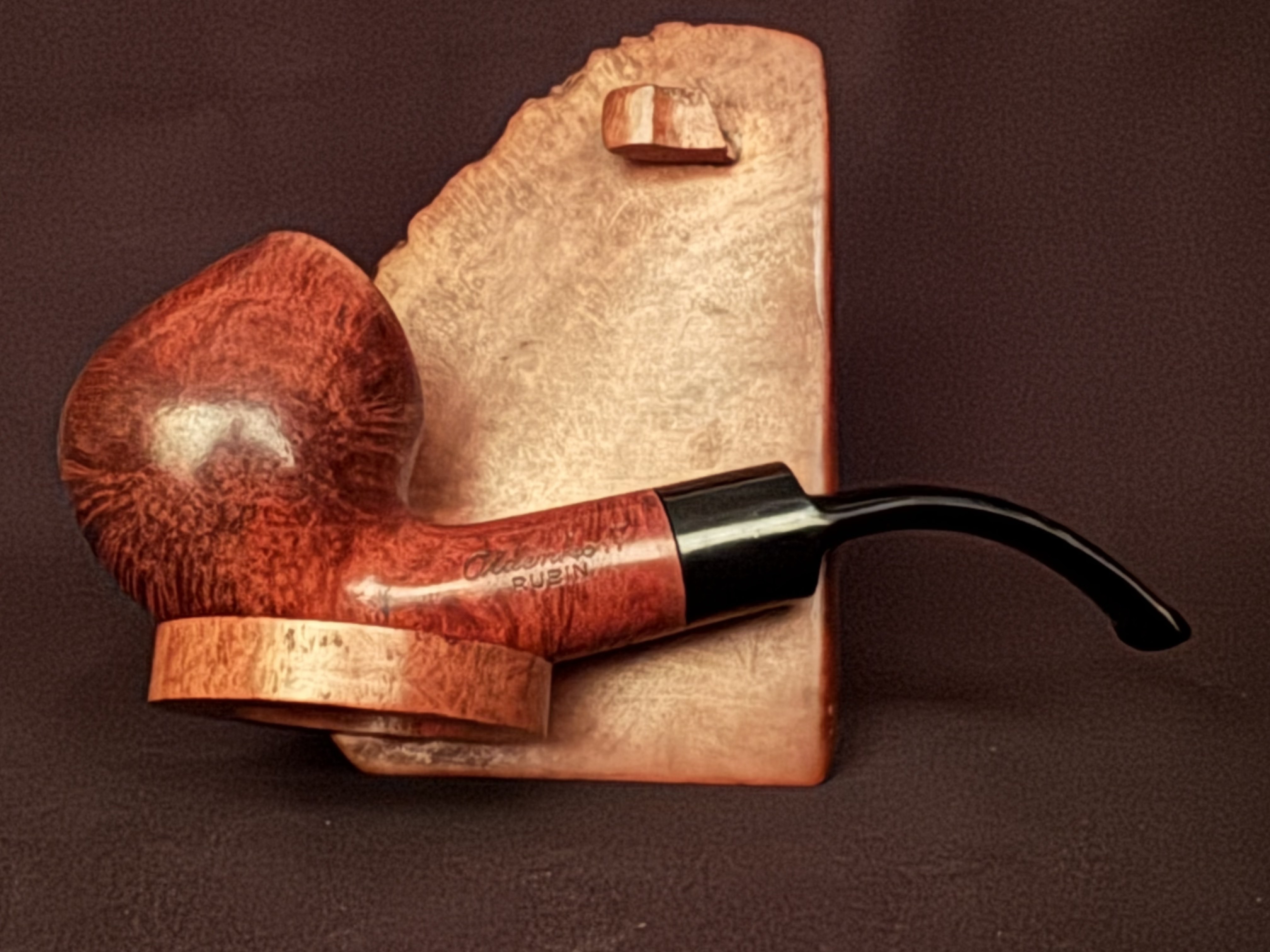 Oldenkott Rubin 312 Smooth Bent Brandy Estate Pipe, Vulcanite Saddle Stem, 9mm Filter 3