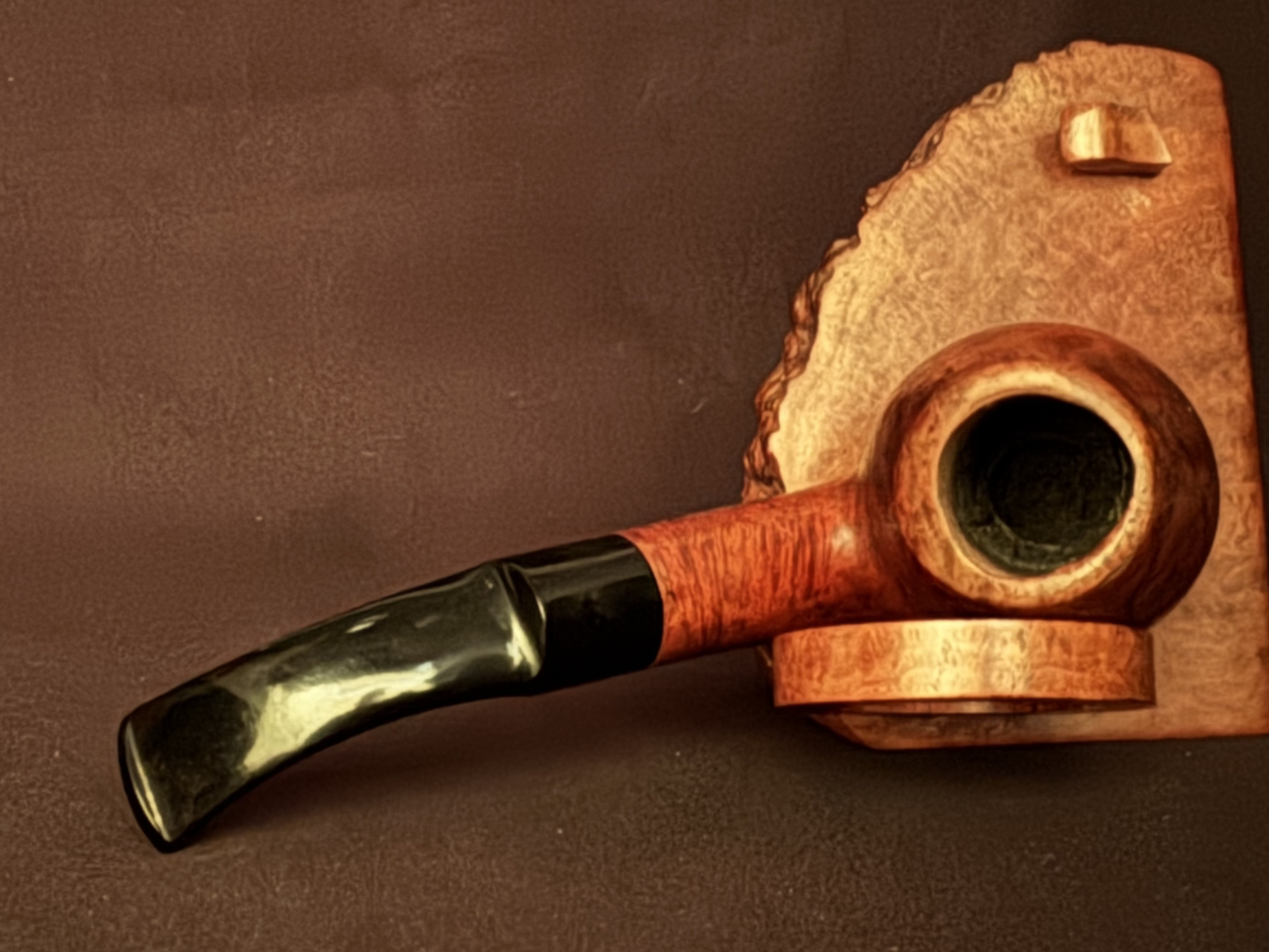 Oldenkott Rubin 312 Smooth Bent Brandy Estate Pipe, Vulcanite Saddle Stem, 9mm Filter 6