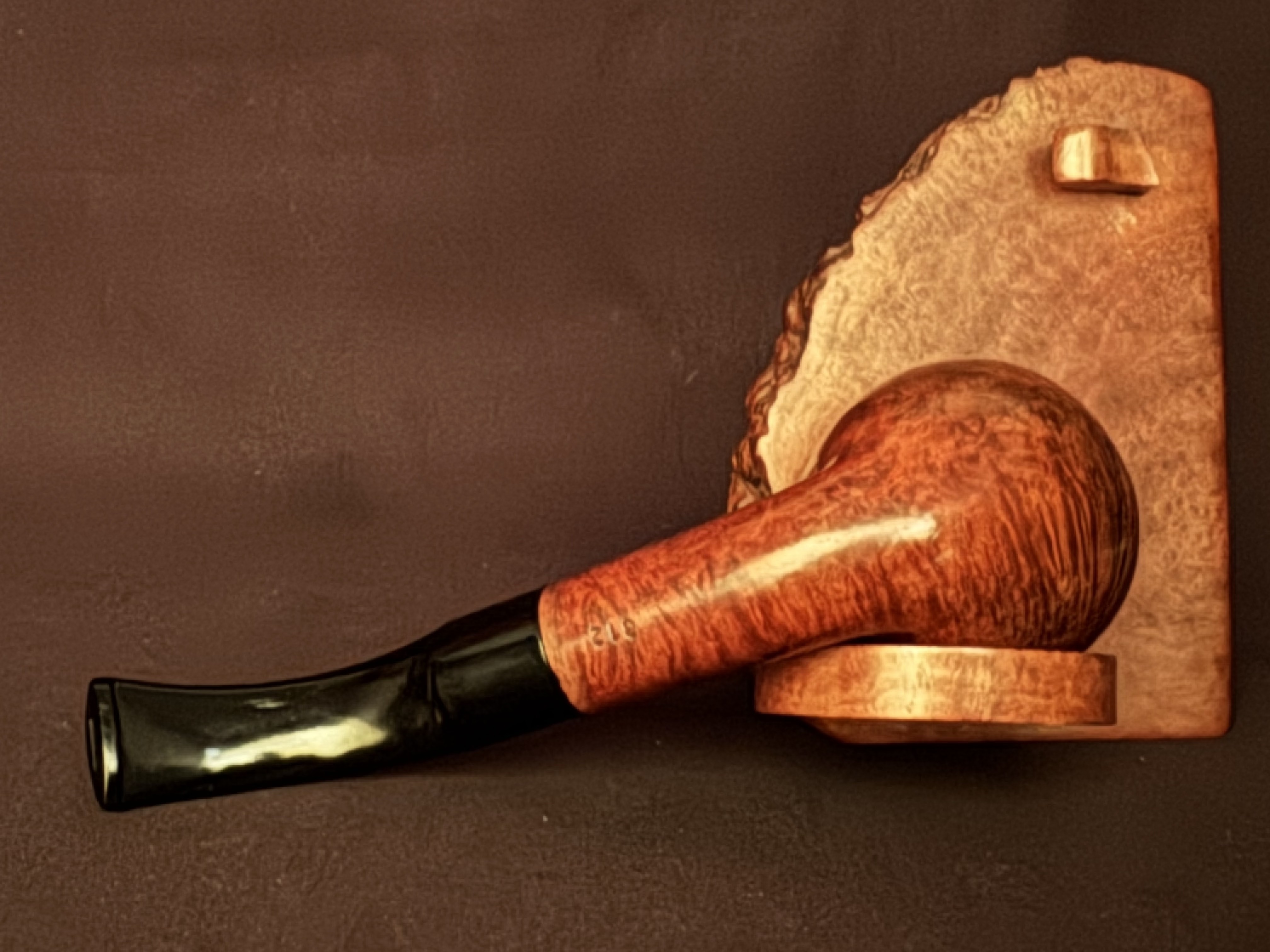 Oldenkott Rubin 312 Smooth Bent Brandy Estate Pipe, Vulcanite Saddle Stem, 9mm Filter 7