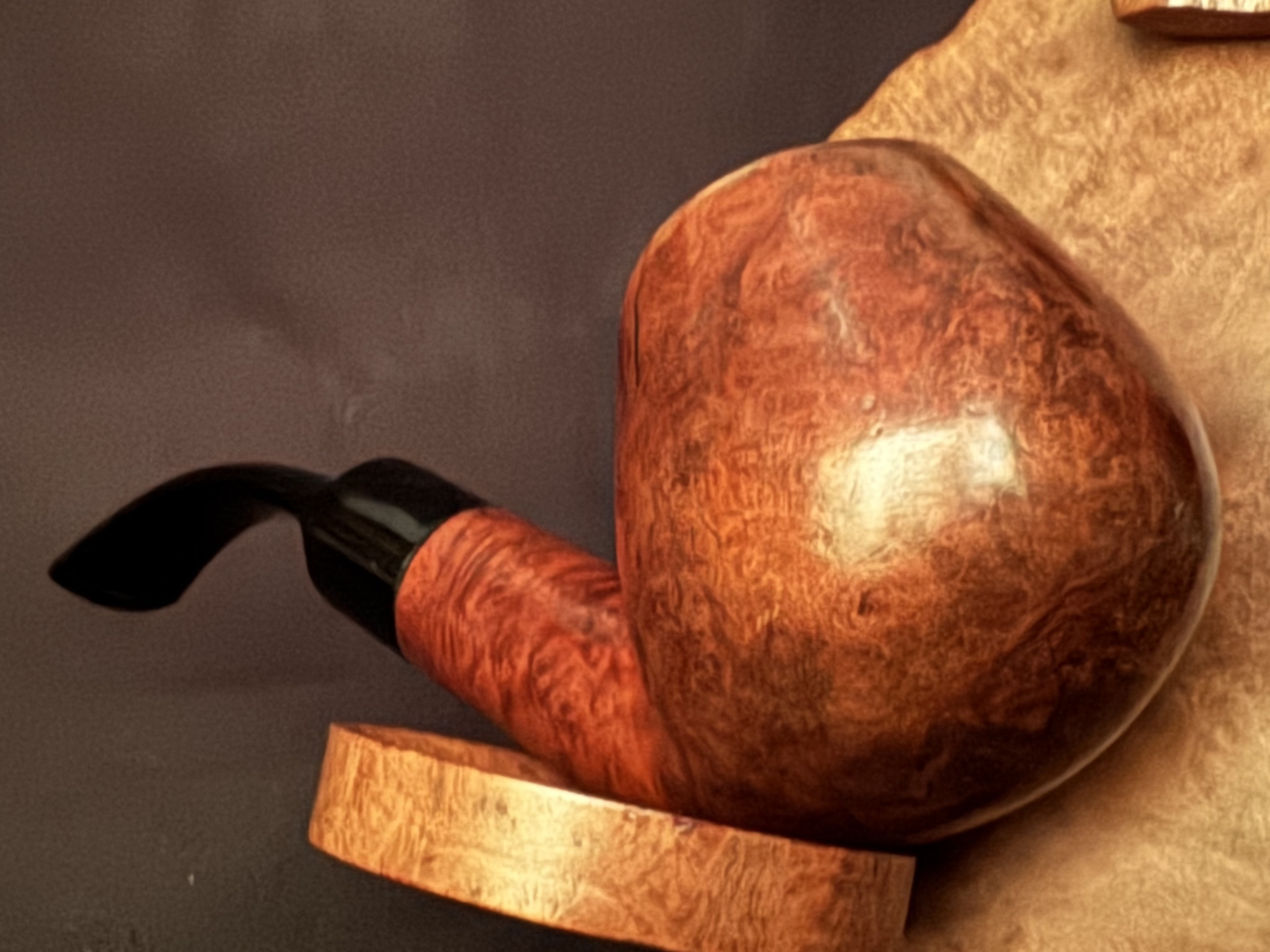 Oldenkott Rubin 312 Smooth Bent Brandy Estate Pipe, Vulcanite Saddle Stem, 9mm Filter 8