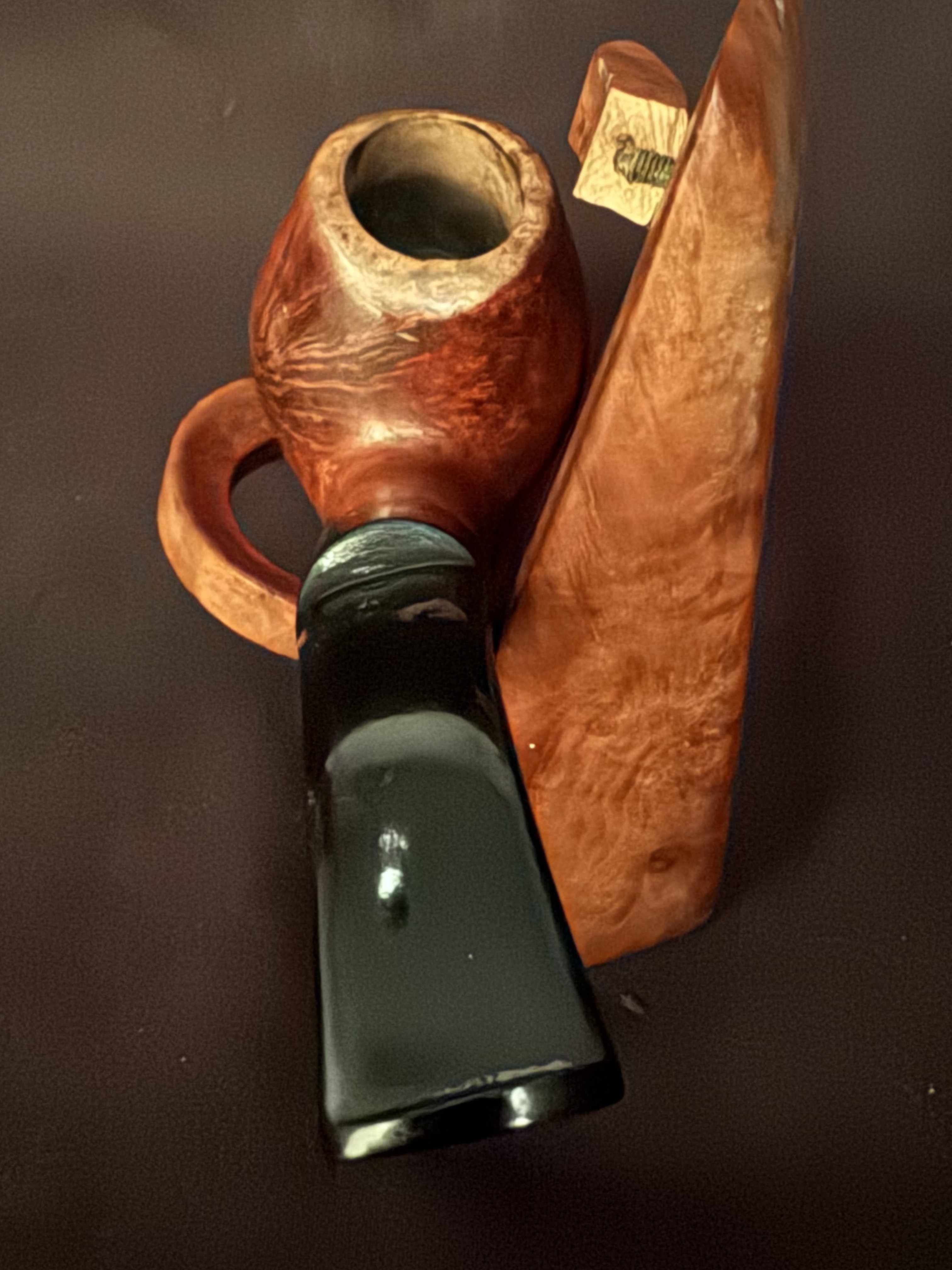 Oldenkott Rubin 312 Smooth Bent Brandy Estate Pipe, Vulcanite Saddle Stem, 9mm Filter 10