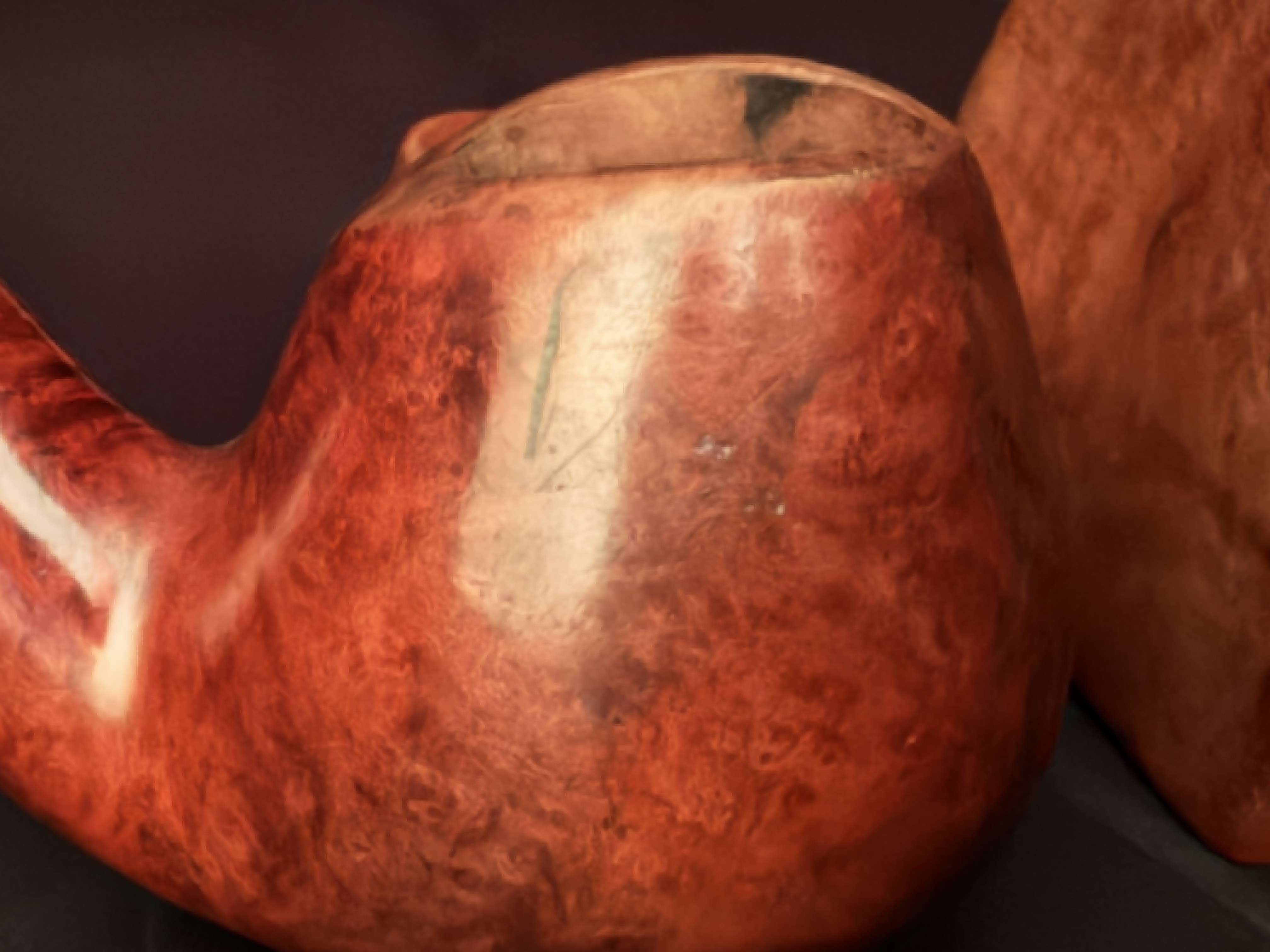 Oldenkott Rubin 312 Smooth Bent Brandy Estate Pipe, Vulcanite Saddle Stem, 9mm Filter 12