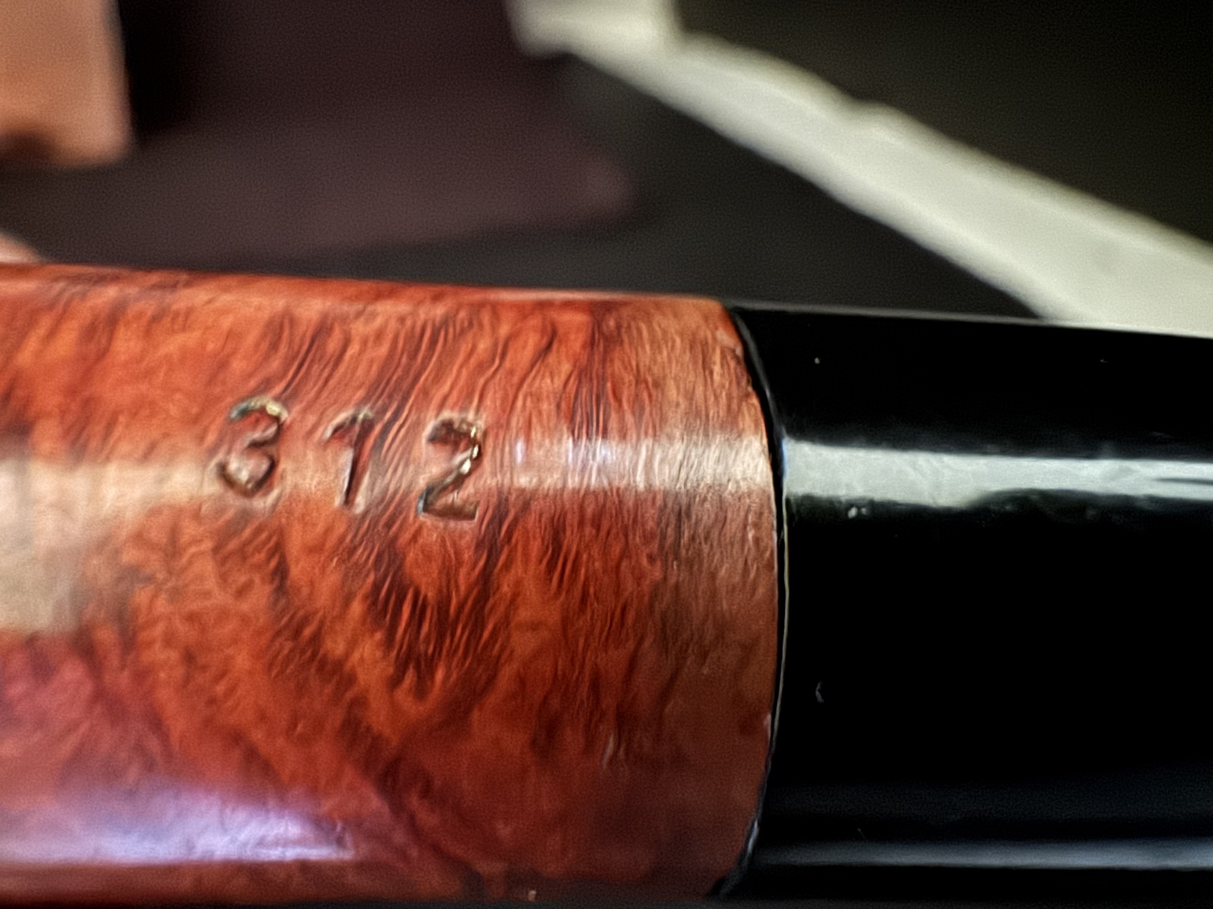 Oldenkott Rubin 312 Smooth Bent Brandy Estate Pipe, Vulcanite Saddle Stem, 9mm Filter 13