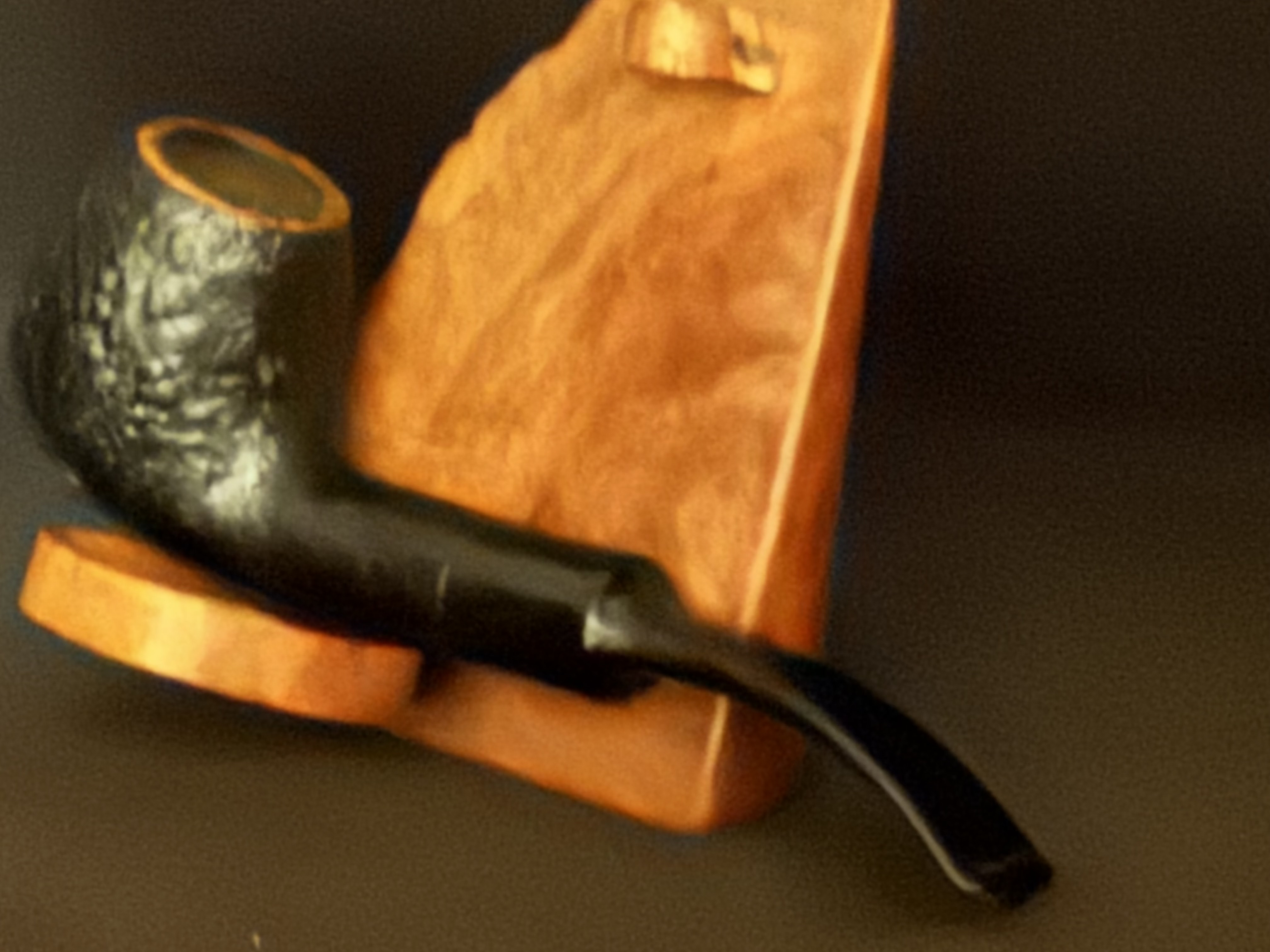 Oldenkott Nicorfy Sandblast Bent Apple Vulcanite Saddle Stem 9mm Filter Fishtail Estate Pipe 8