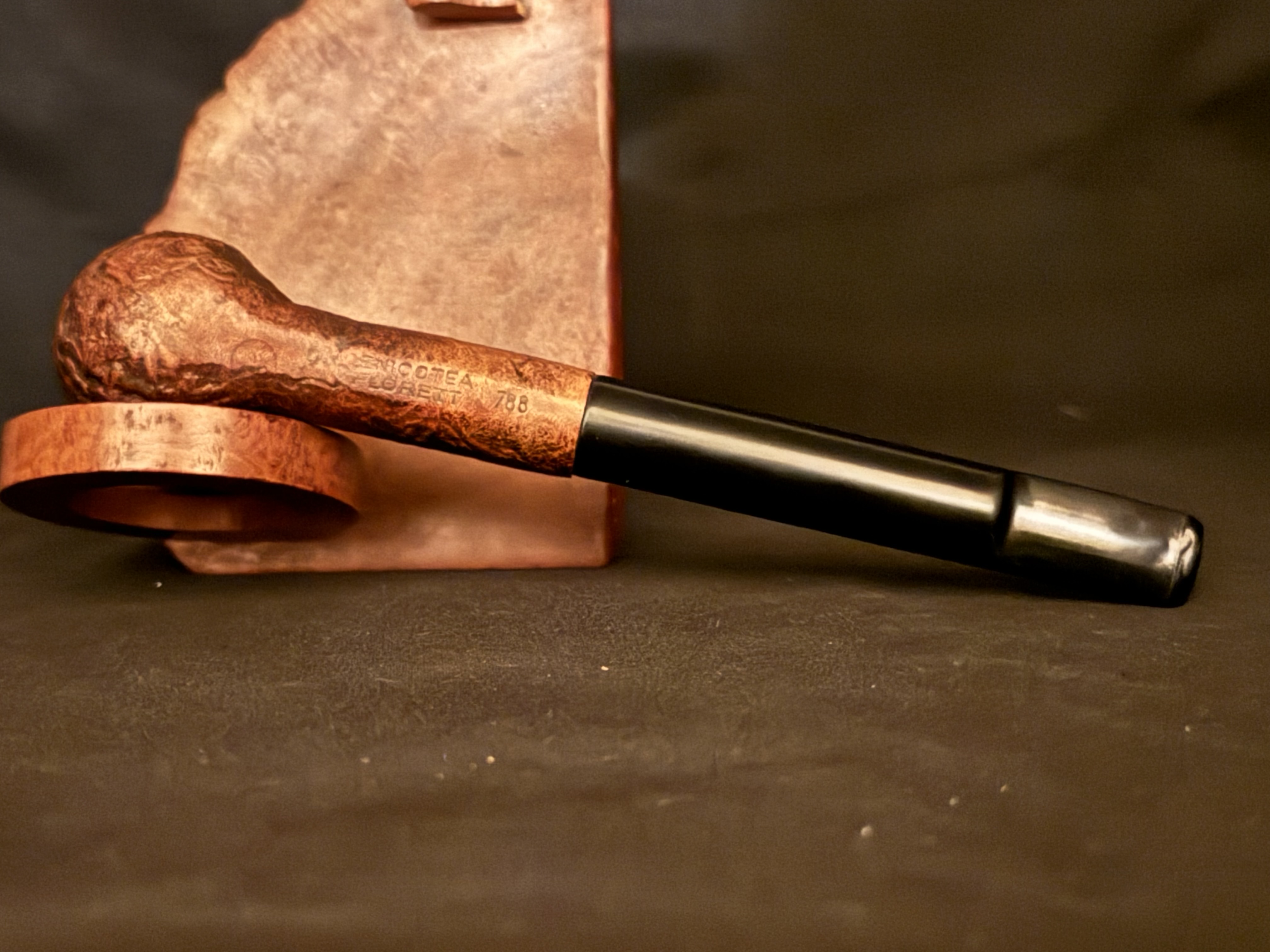 Oldenkott Florett 788 Sandblast Straight Billiard Vulcanite Estate Pipe 6