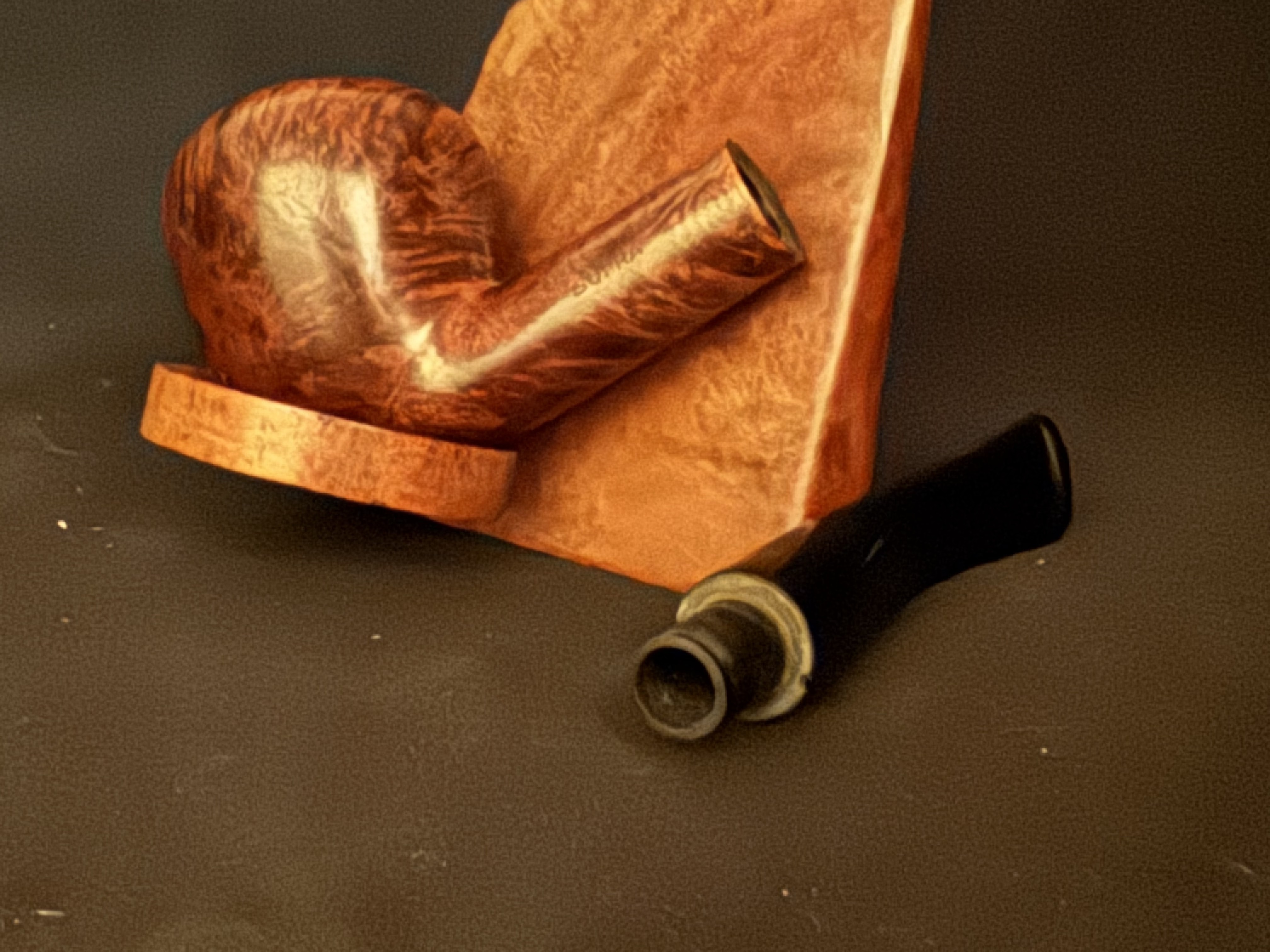 Oldenkott Supra Estate Pipe - Large Bent Briar, Smooth Finish, Vulcanite Fishtail Stem, 9mm Filter 6