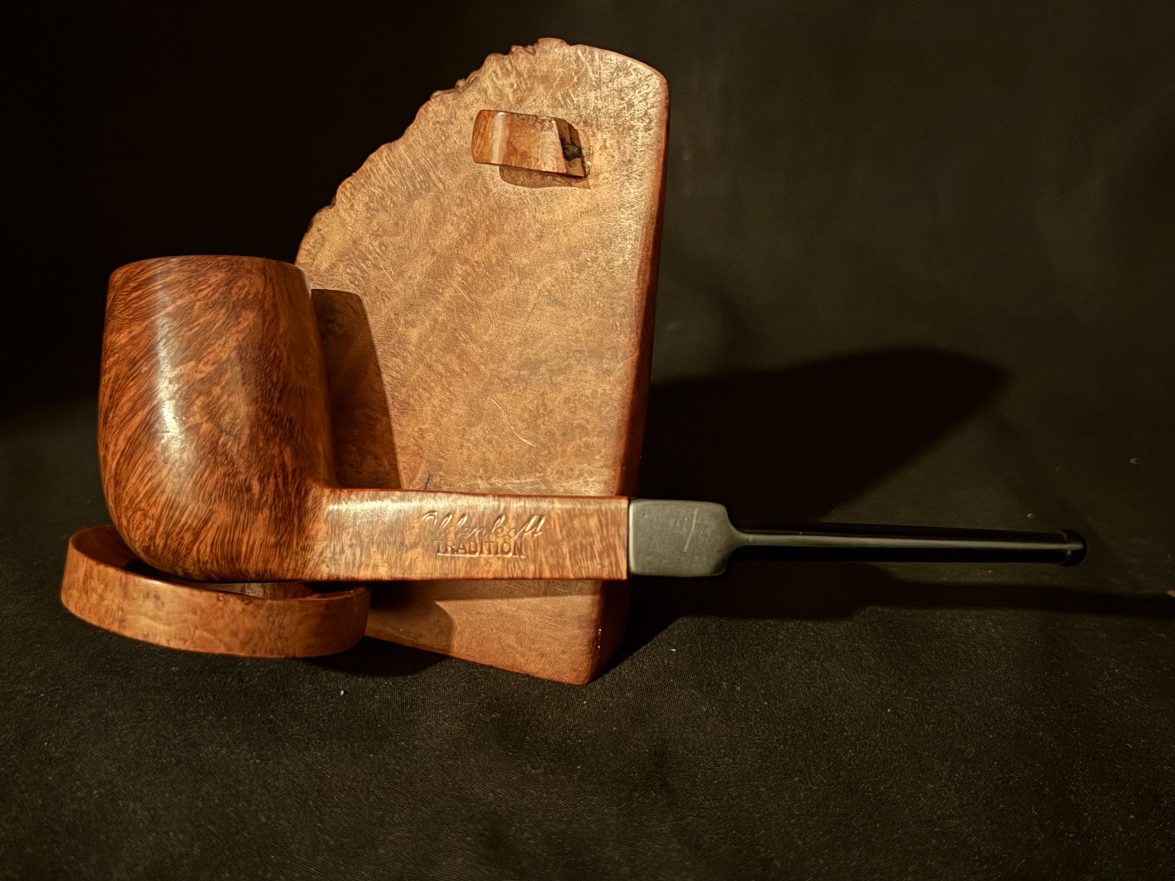 Oldenkott Tradition 824 Smooth Billiard Estate Pipe, Vulcanite Stem 3