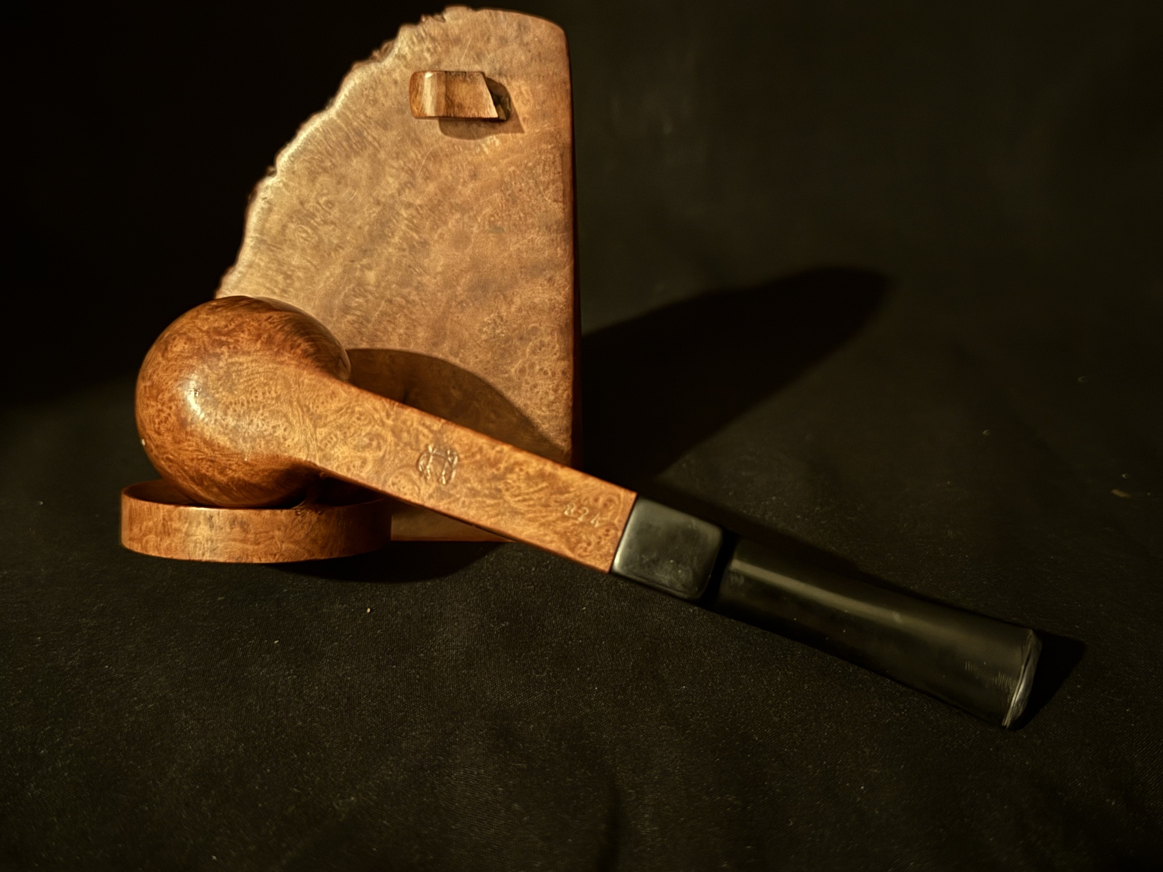 Oldenkott Tradition 824 Smooth Billiard Estate Pipe, Vulcanite Stem 5