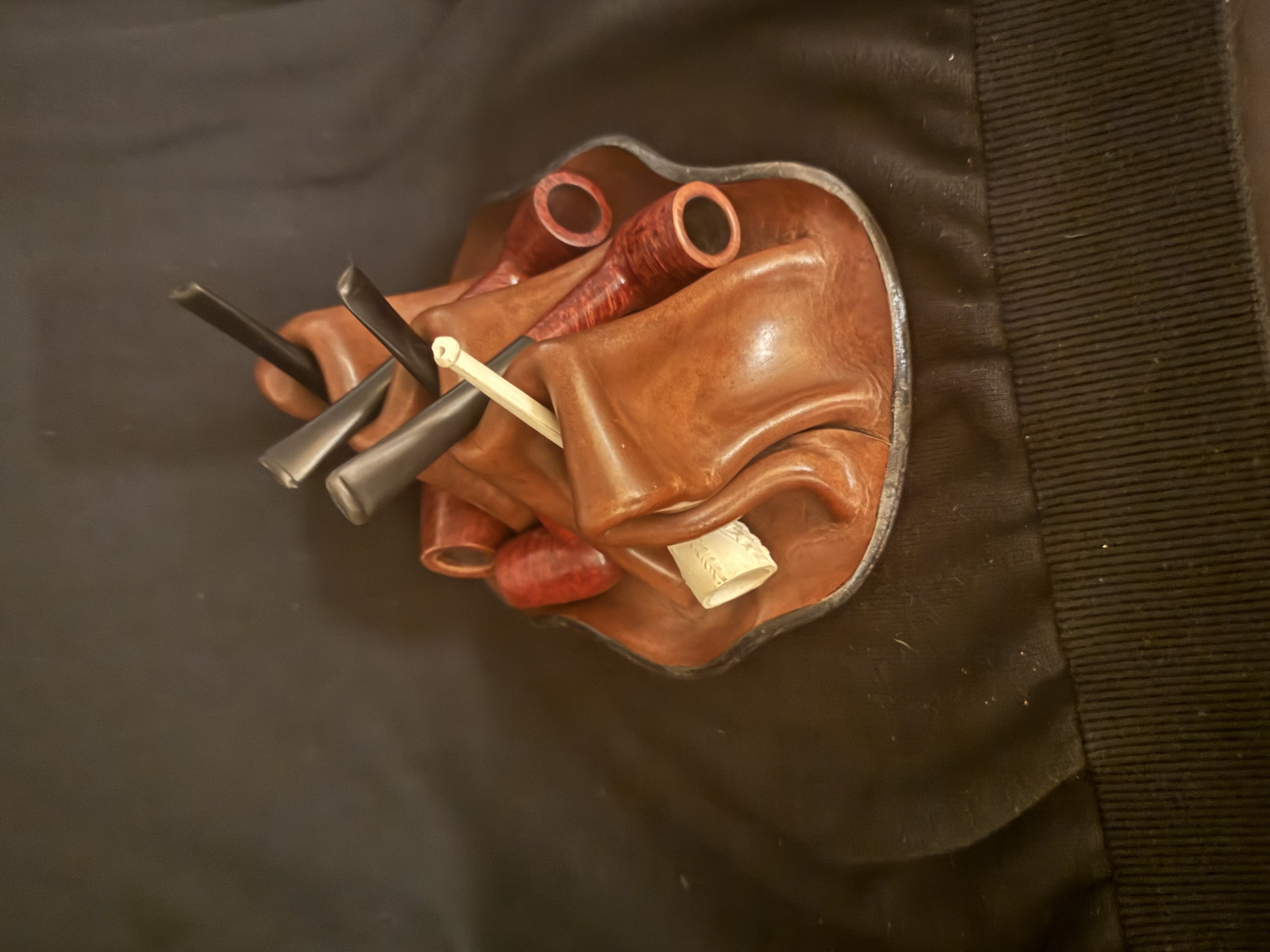 Leather 5-Pipe Stand S & Crown Logo 2