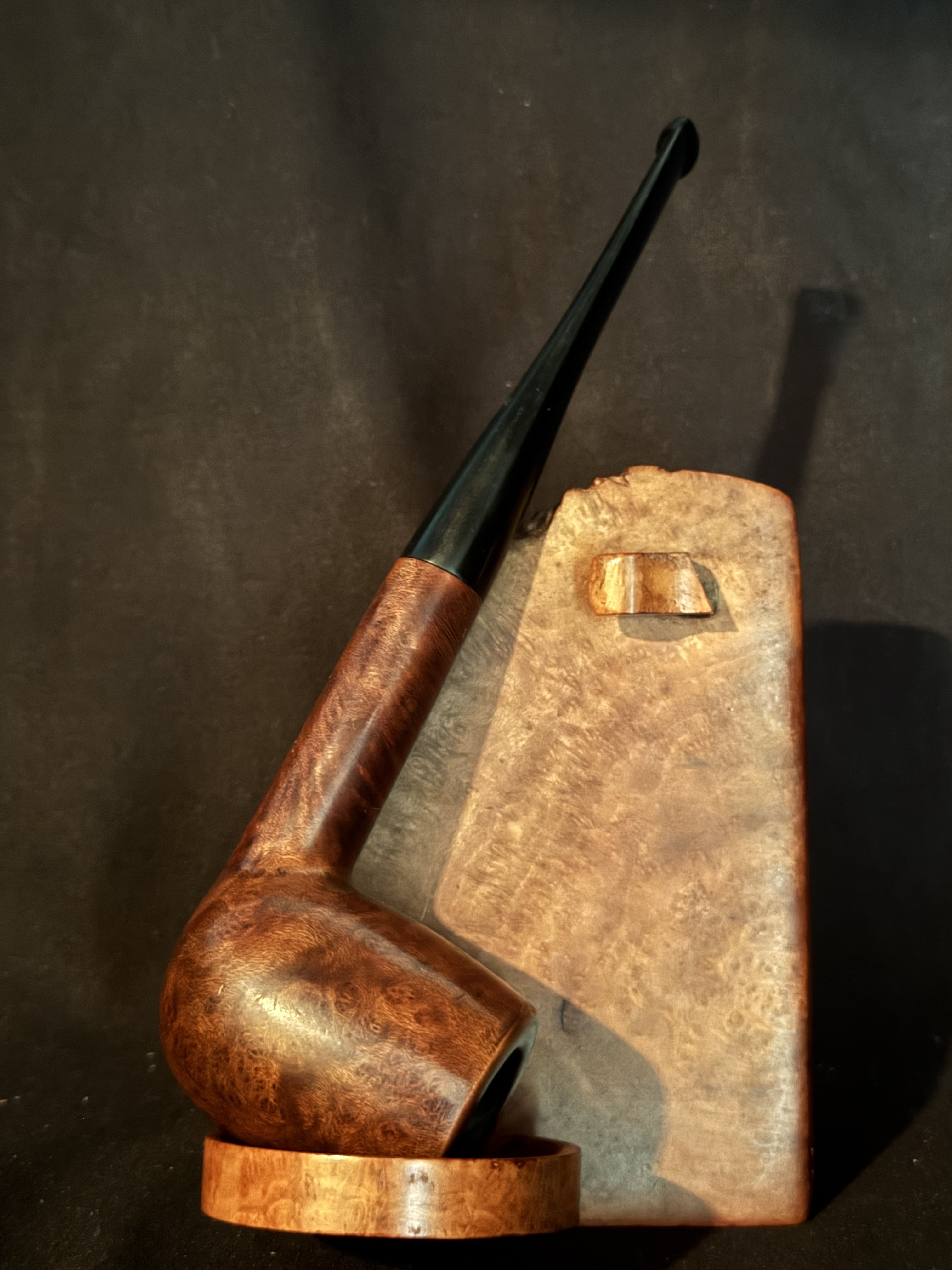Pacine De Bruyere Smooth Straight Billiard Briar Pipe - Vulcanite Tapered Stem, Fishtail, No Filter, Estate 4