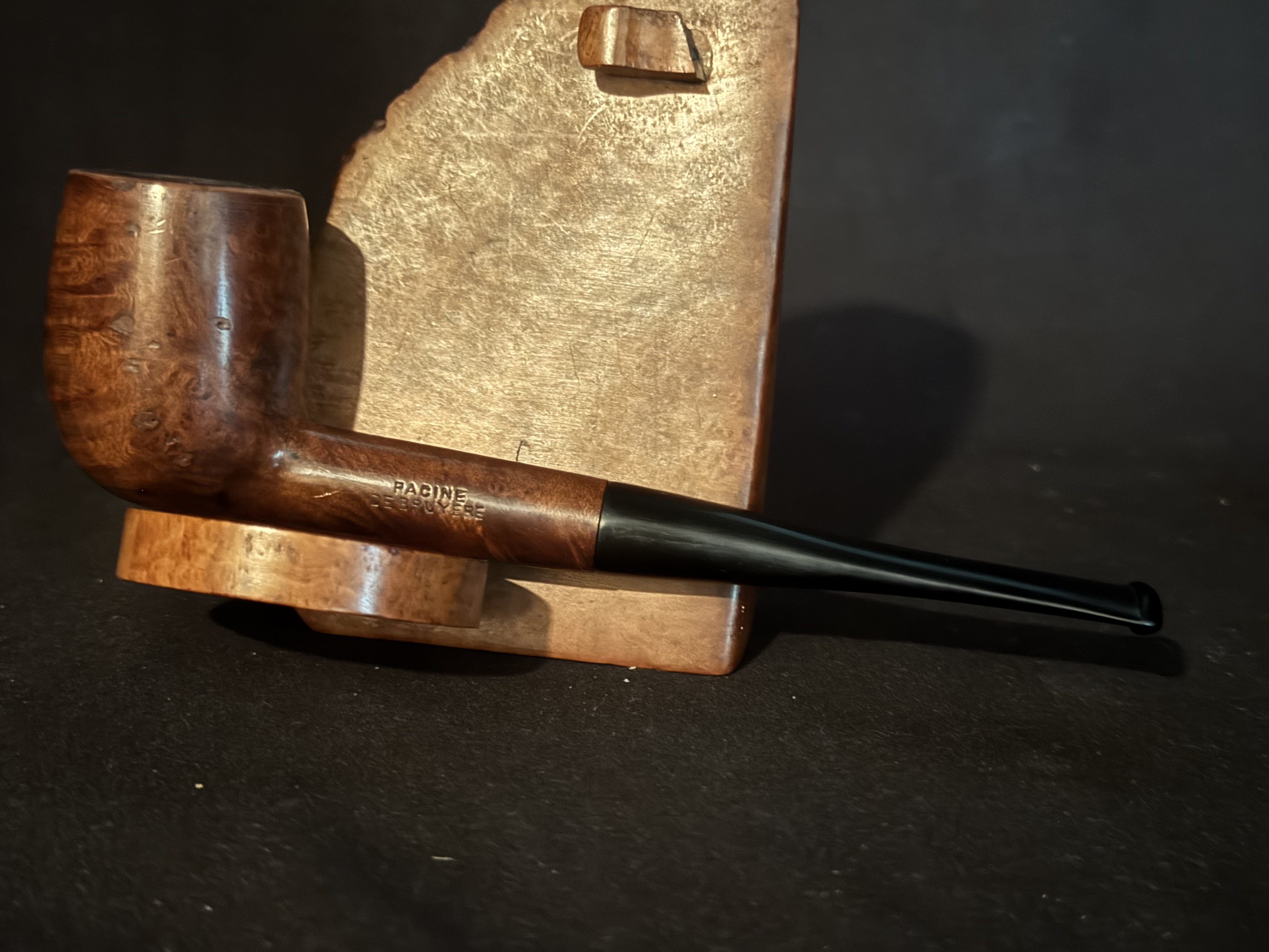 Pacine De Bruyere Smooth Straight Billiard Briar Pipe - Vulcanite Tapered Stem, Fishtail, No Filter, Estate 5